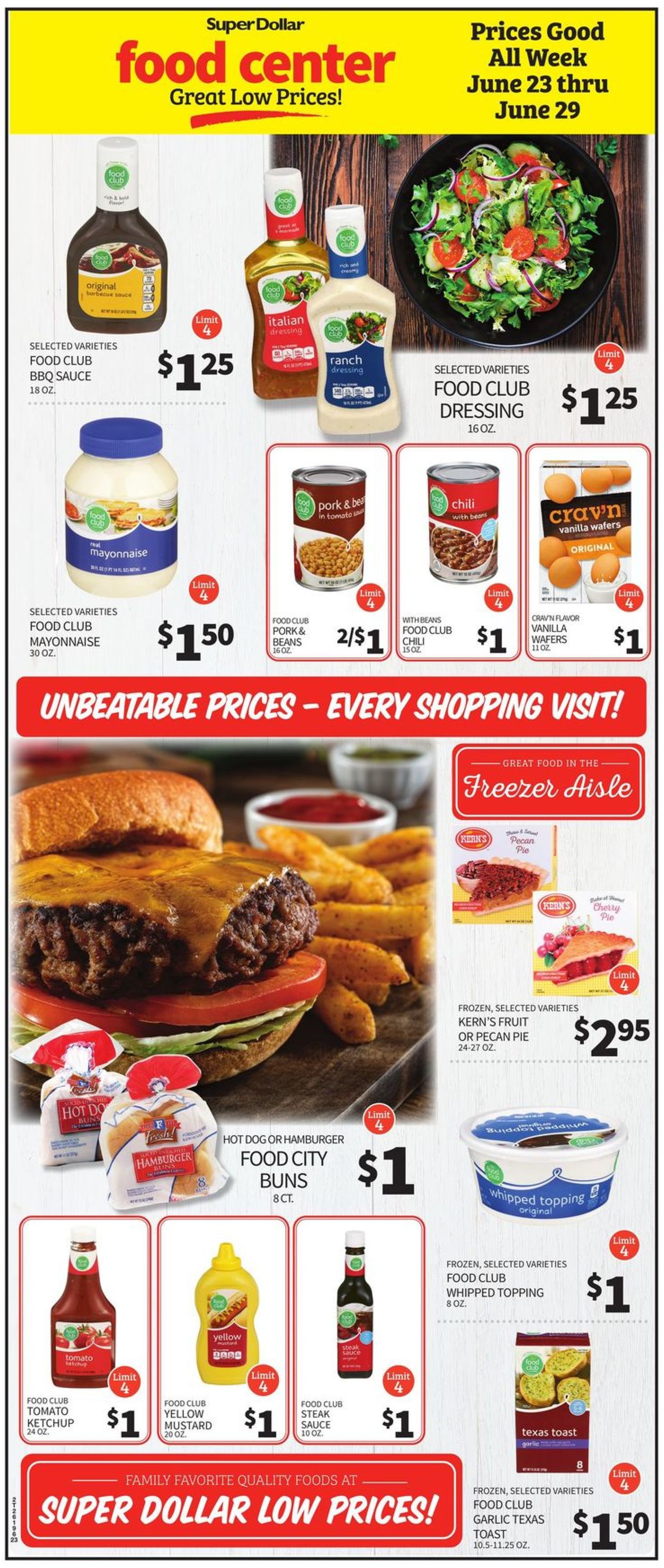 Catalogue Super Dollar Food Center from 06/23/2021