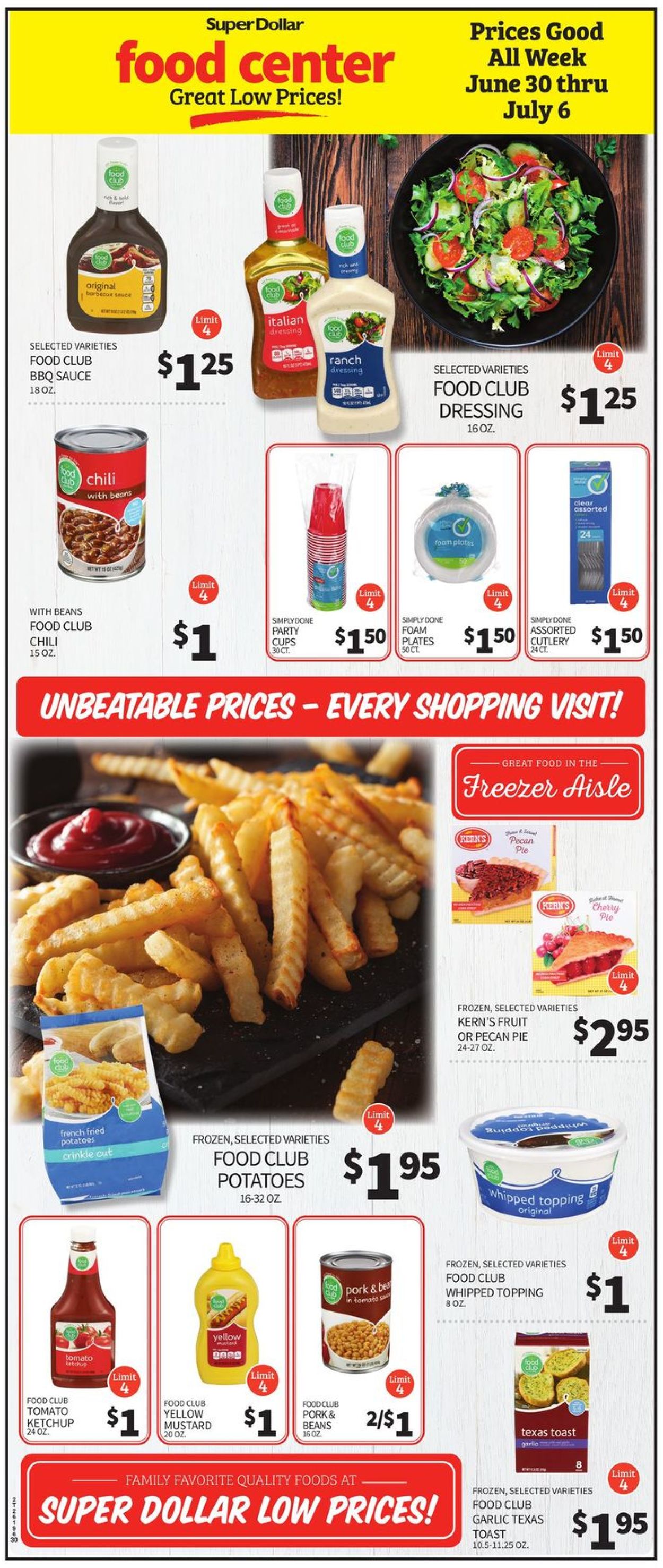 Catalogue Super Dollar Food Center from 06/30/2021
