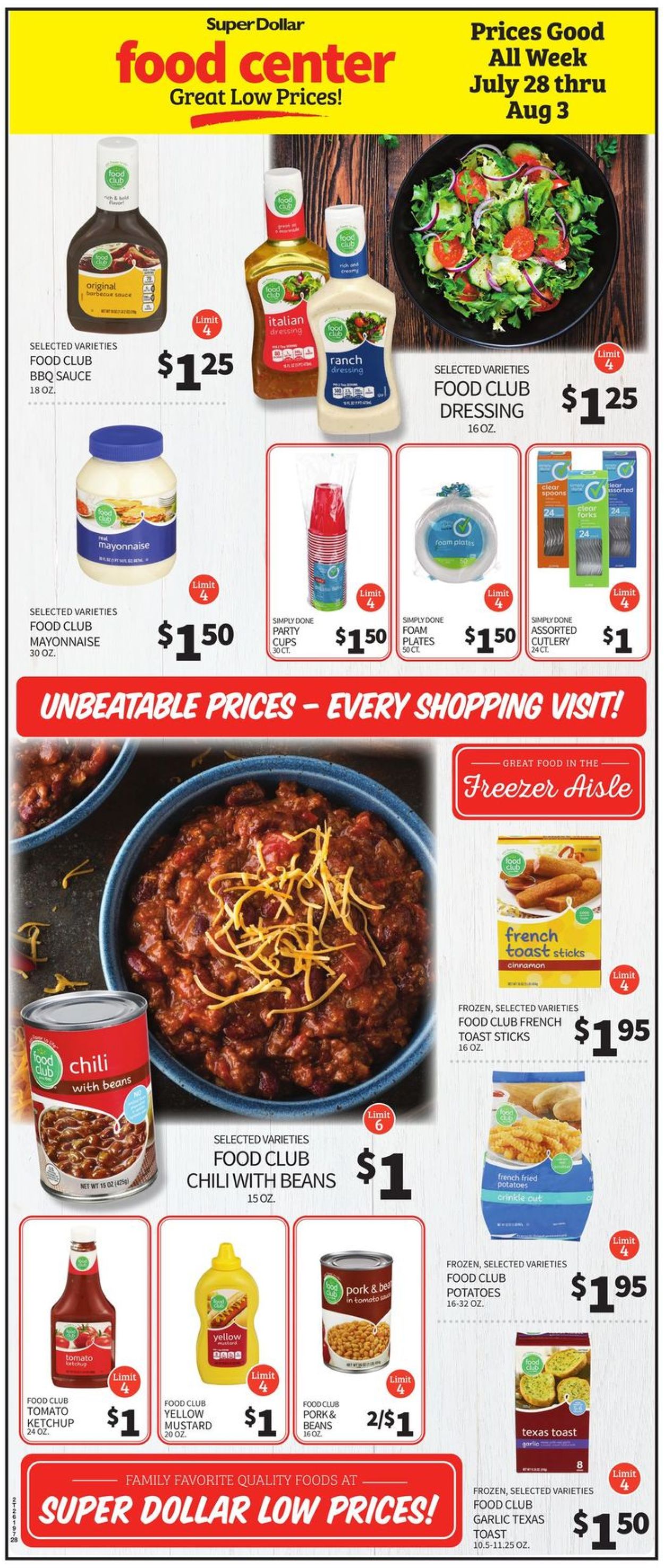 Catalogue Super Dollar Food Center from 07/28/2021