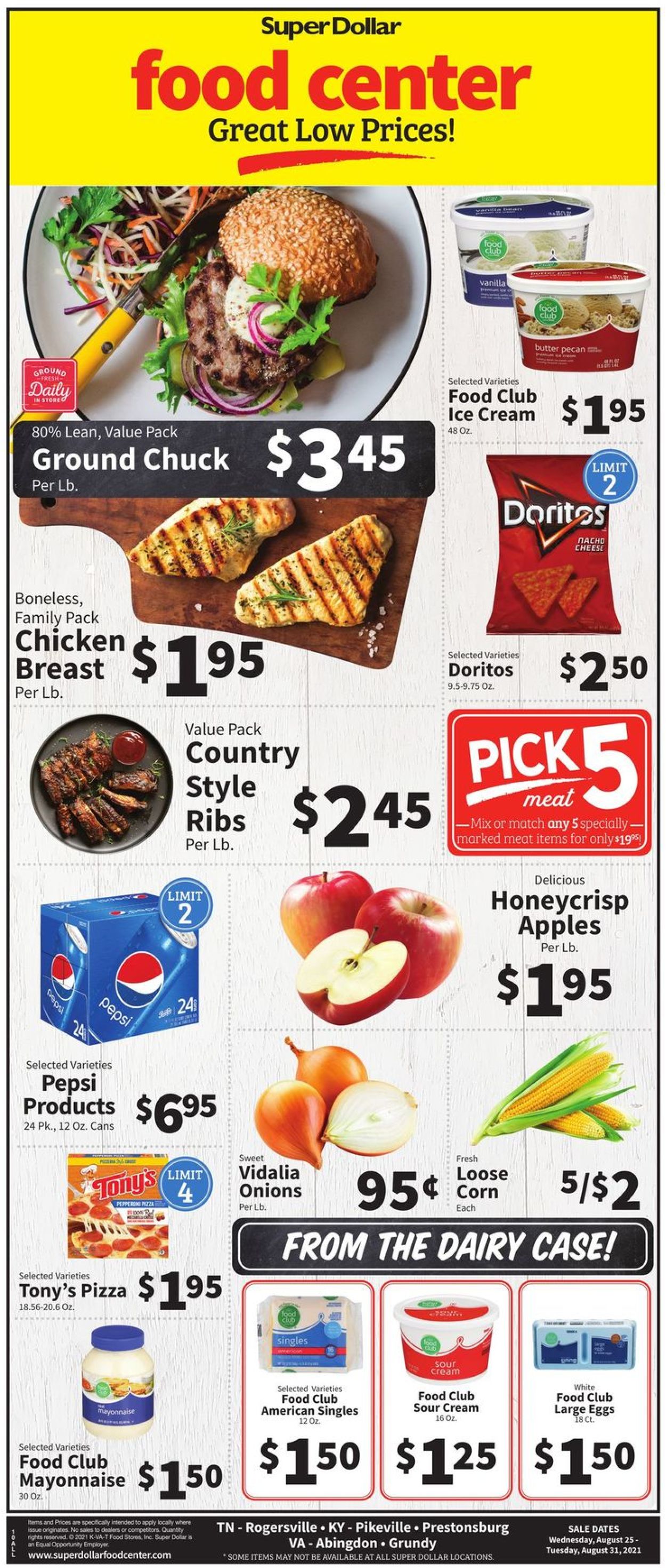 Catalogue Super Dollar Food Center from 08/25/2021