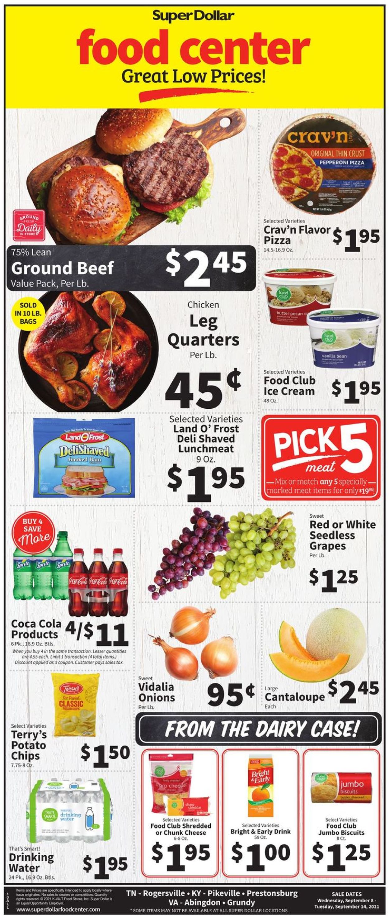 Catalogue Super Dollar Food Center from 09/08/2021