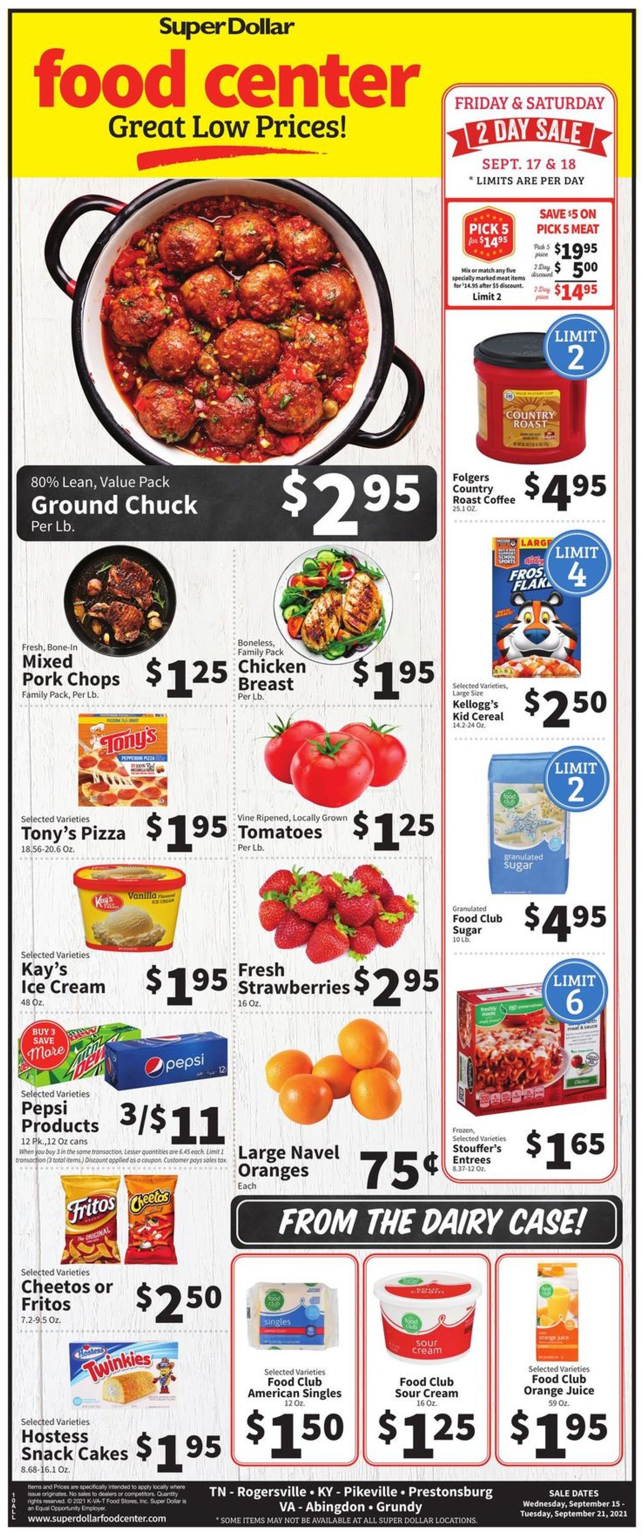 Catalogue Super Dollar Food Center from 09/15/2021