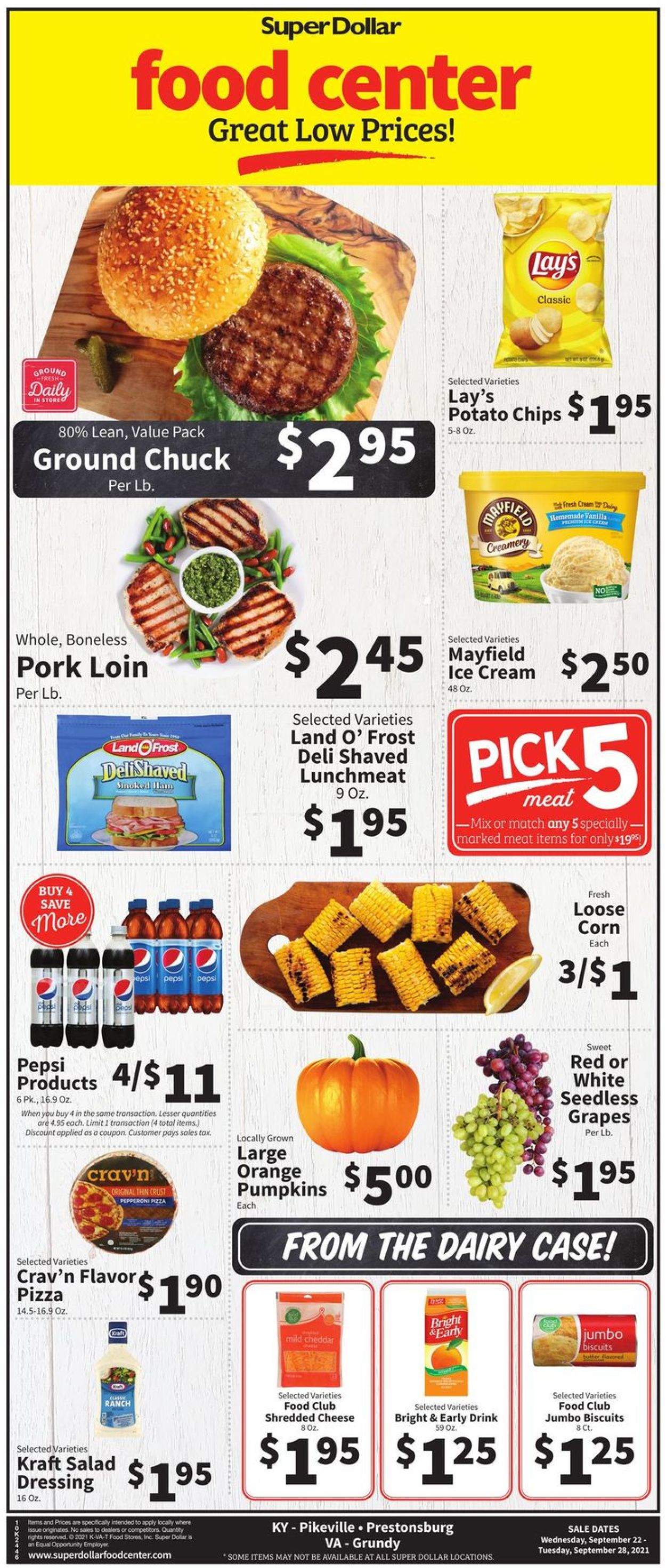Catalogue Super Dollar Food Center from 09/22/2021