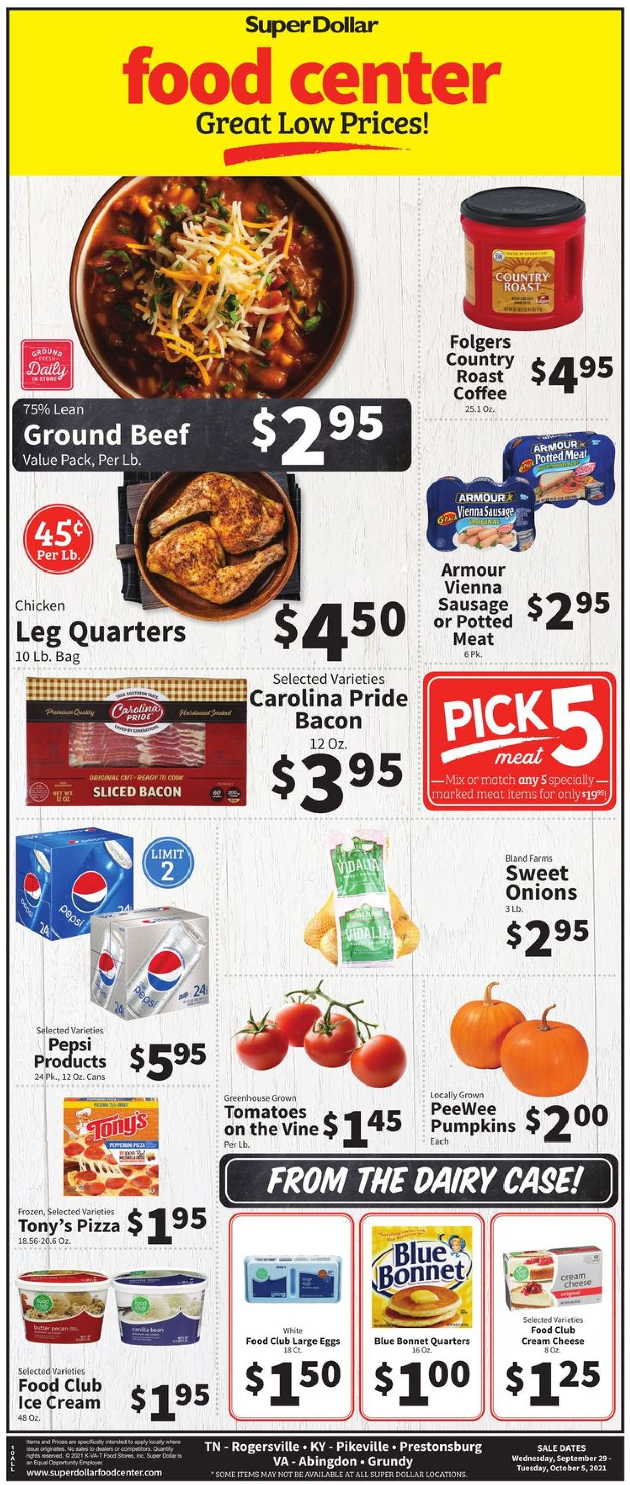 Catalogue Super Dollar Food Center from 09/29/2021