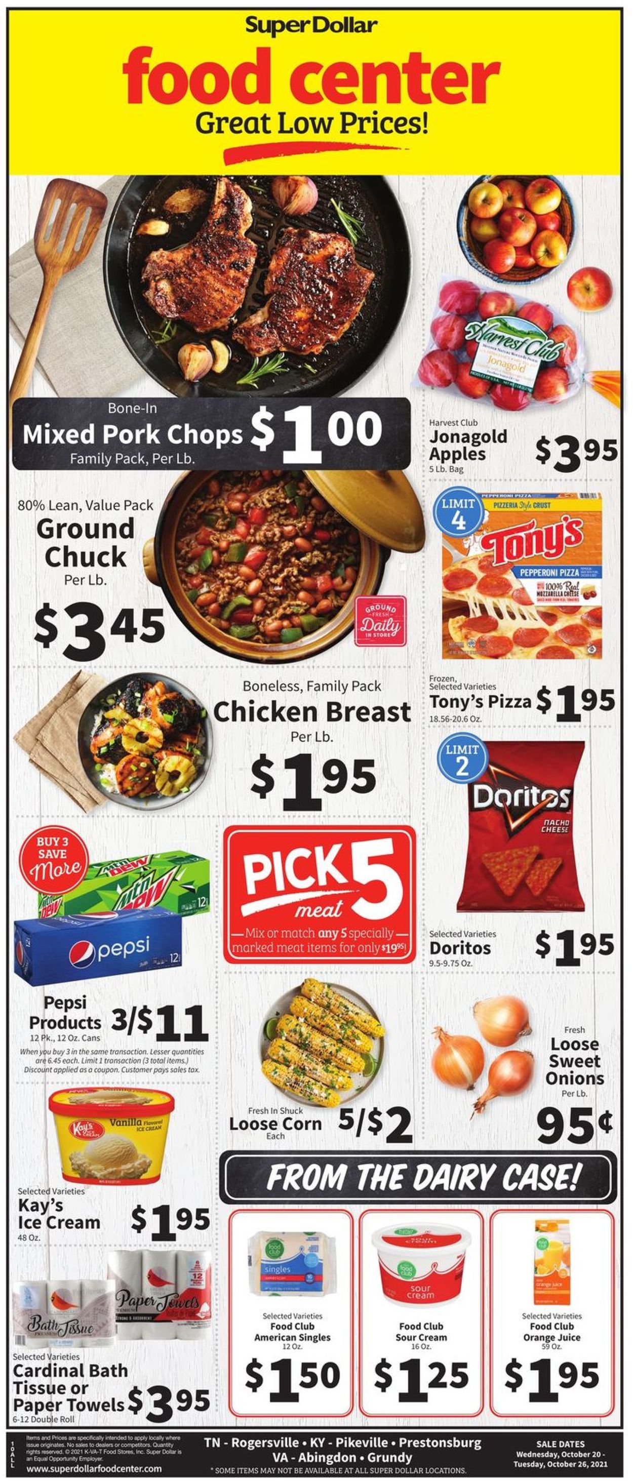 Catalogue Super Dollar Food Center from 10/20/2021