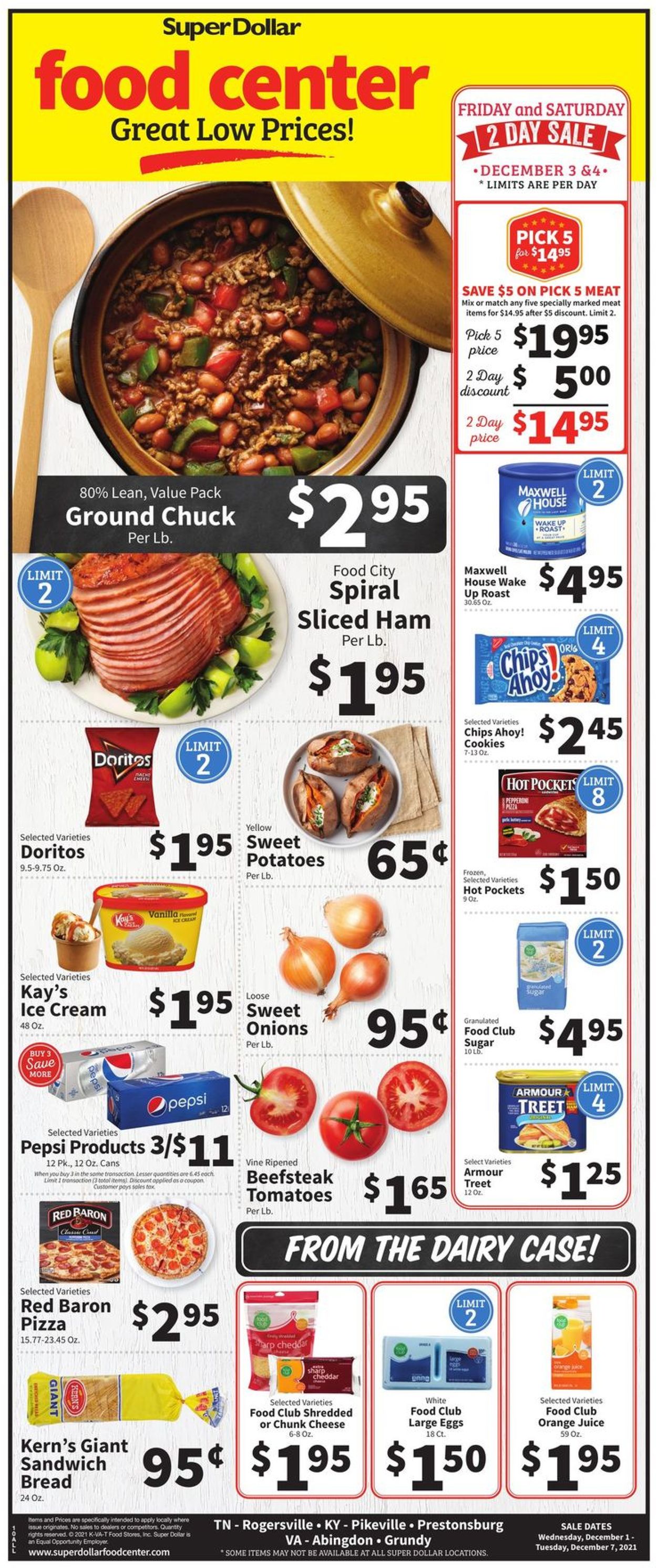 Catalogue Super Dollar Food Center from 12/01/2021