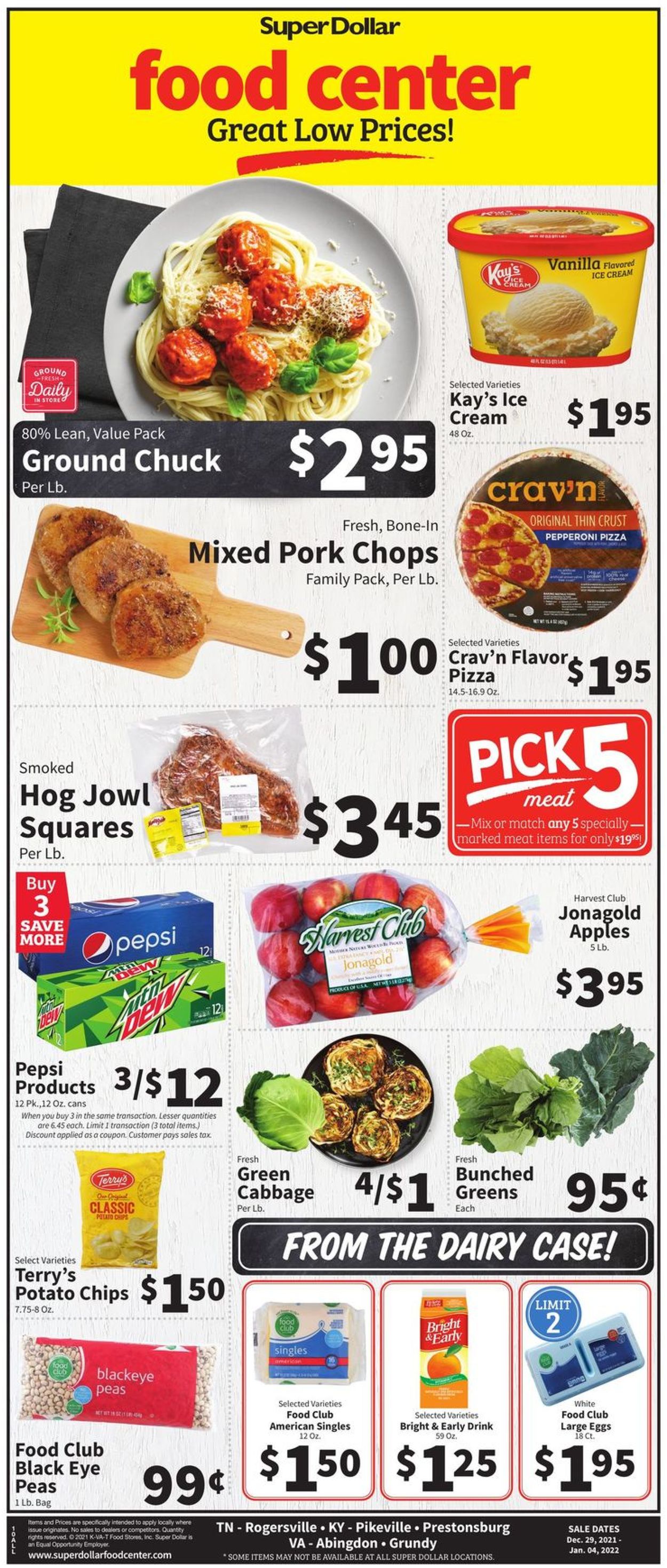Catalogue Super Dollar Food Center from 12/29/2021