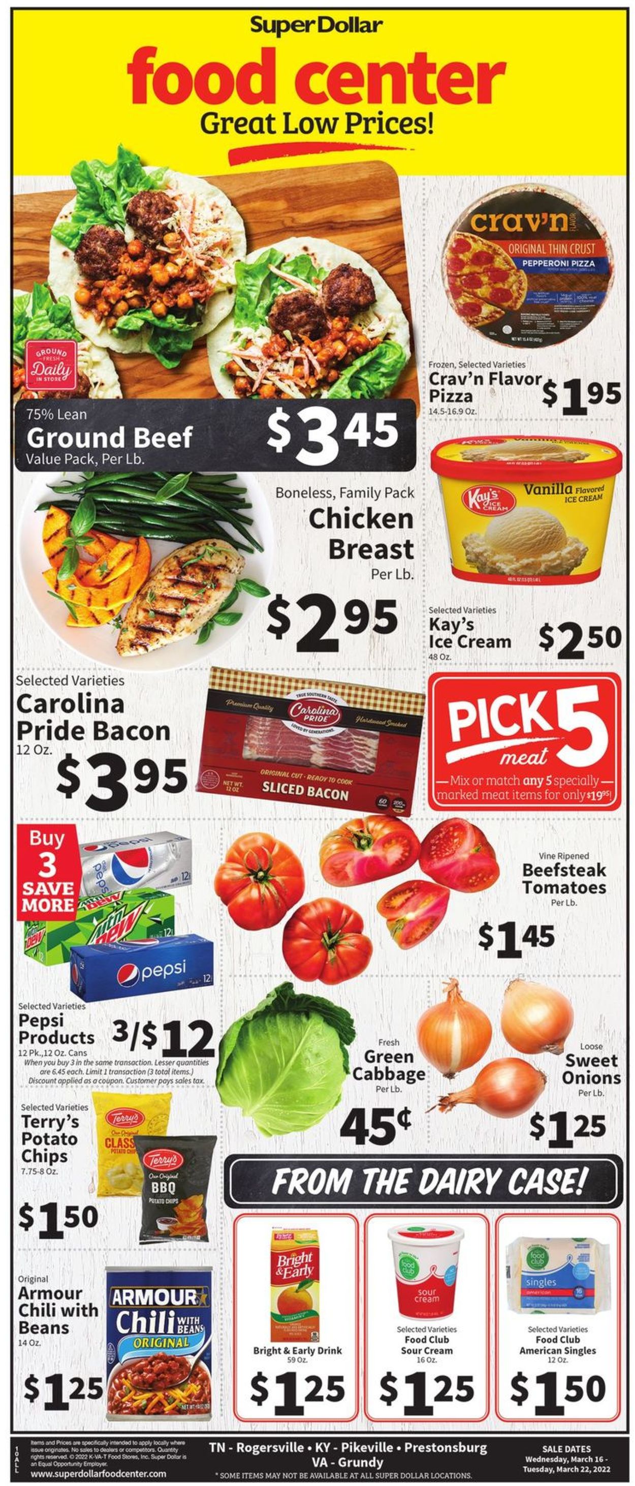 Catalogue Super Dollar Food Center from 03/16/2022