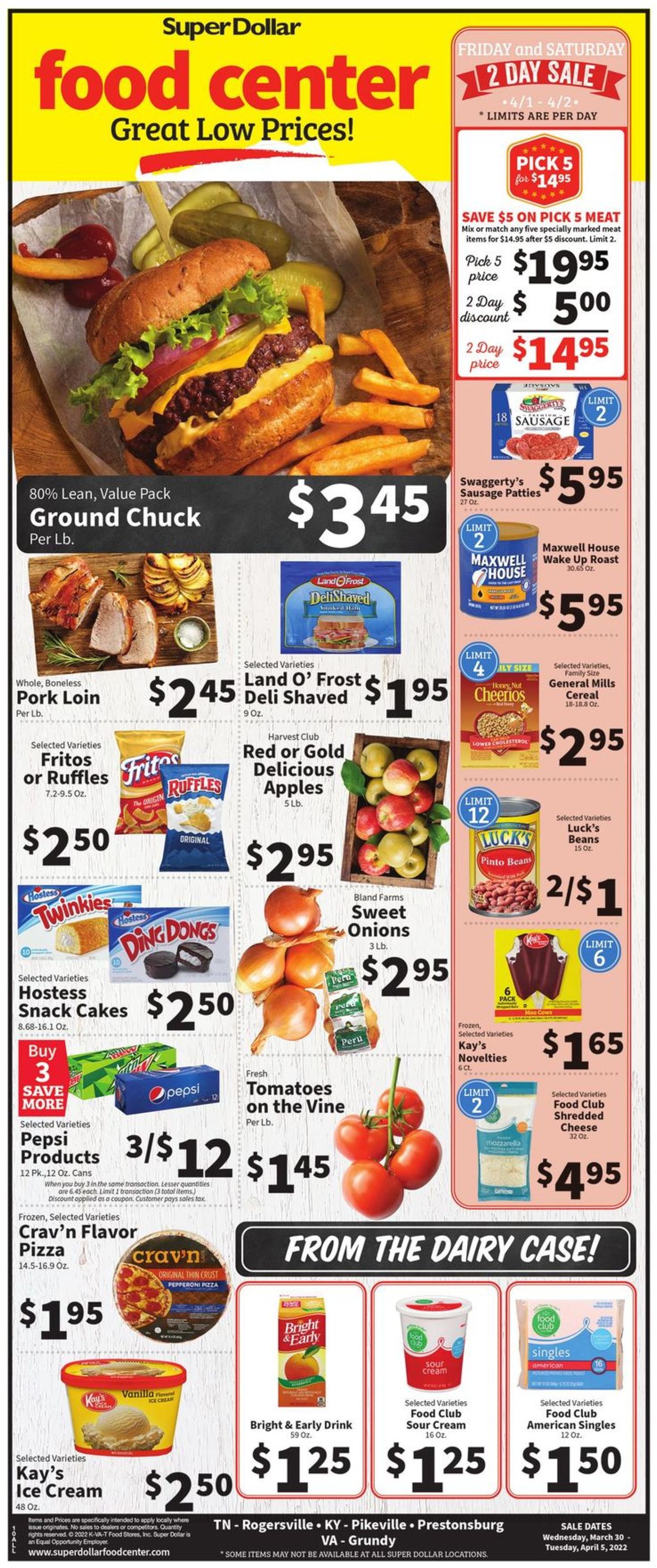 Catalogue Super Dollar Food Center from 03/30/2022