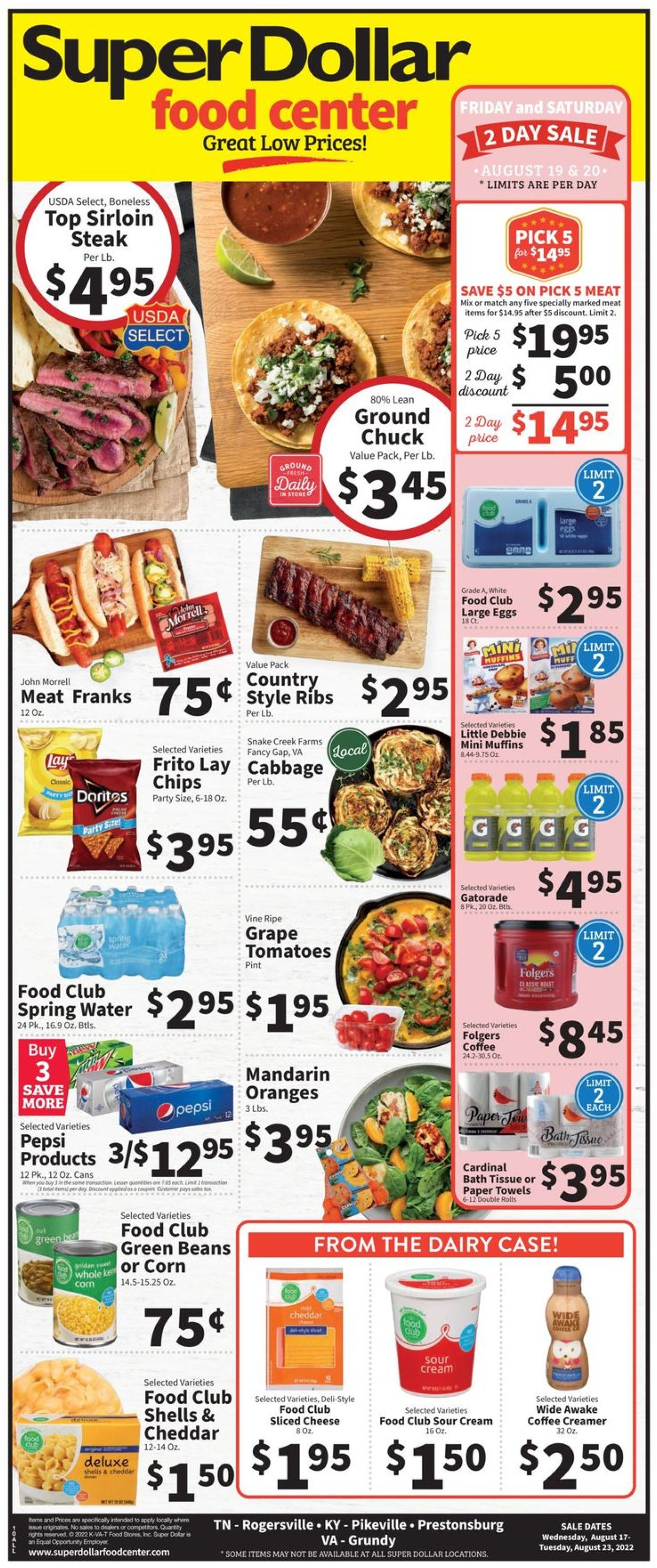 Catalogue Super Dollar Food Center from 08/17/2022