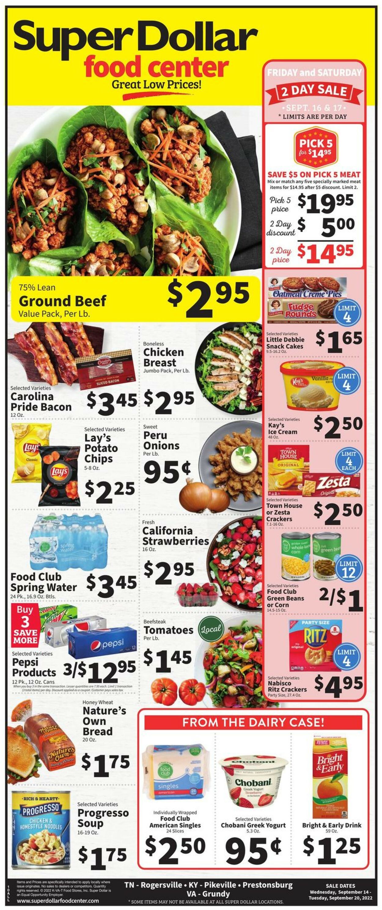 Catalogue Super Dollar Food Center from 09/14/2022