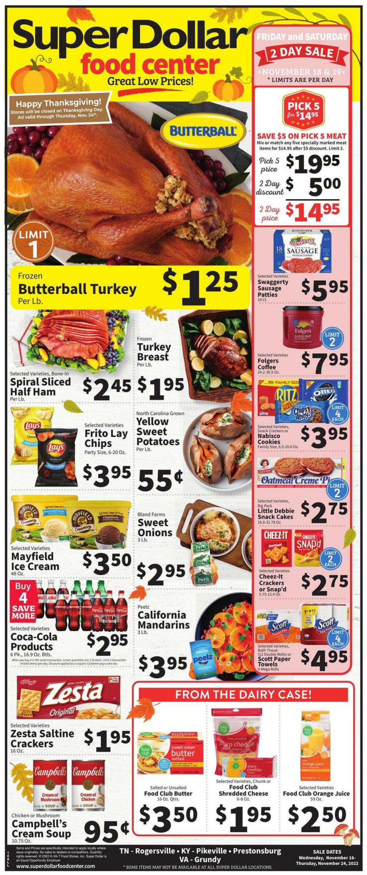Catalogue Super Dollar Food Center from 11/16/2022