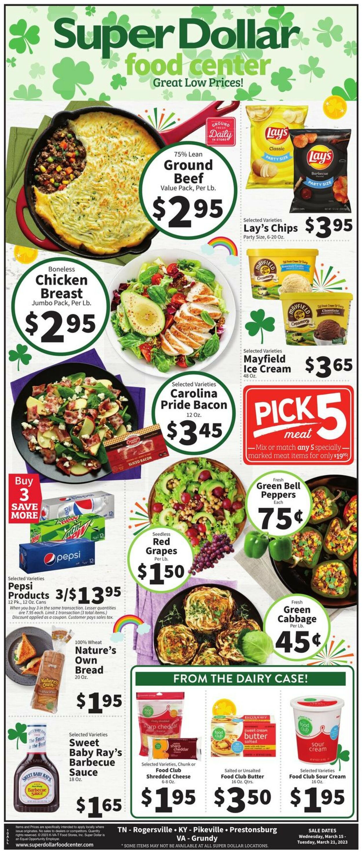 Catalogue Super Dollar Food Center from 03/15/2023
