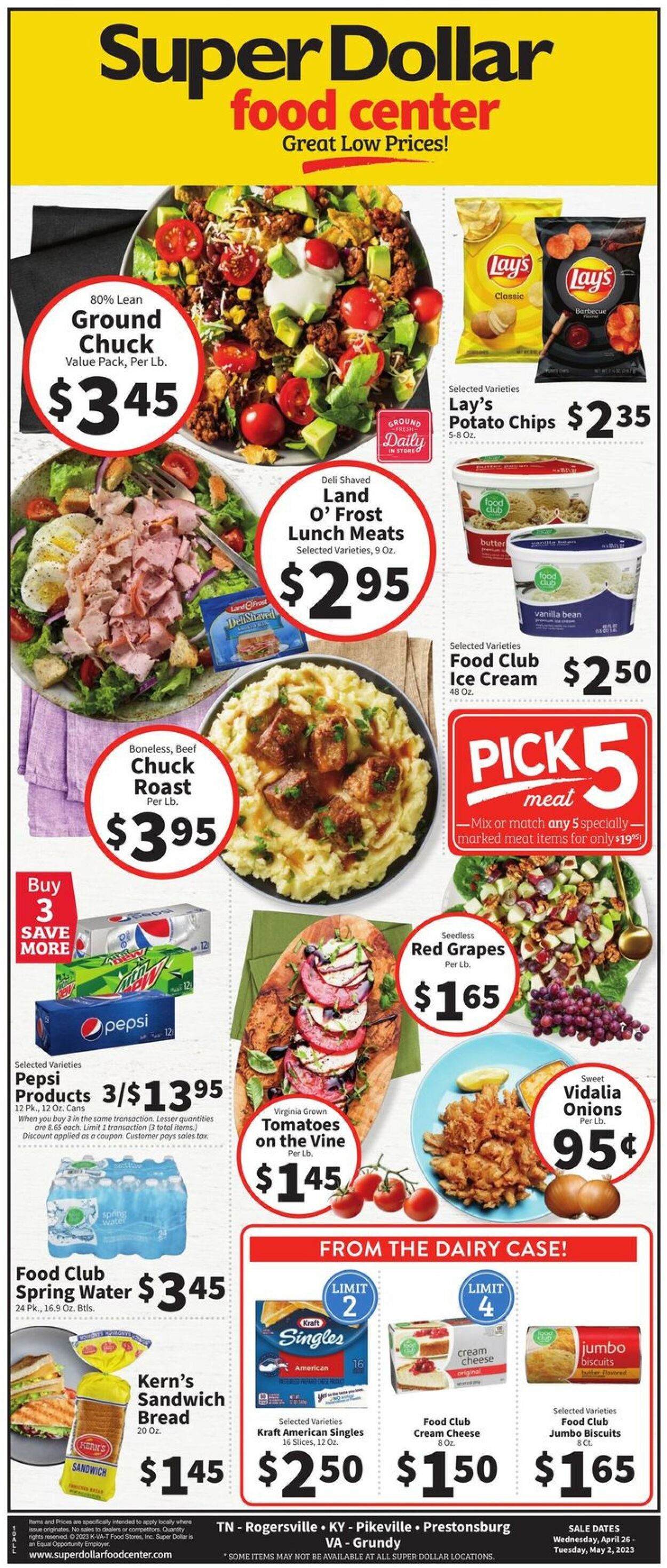 Catalogue Super Dollar Food Center from 04/26/2023