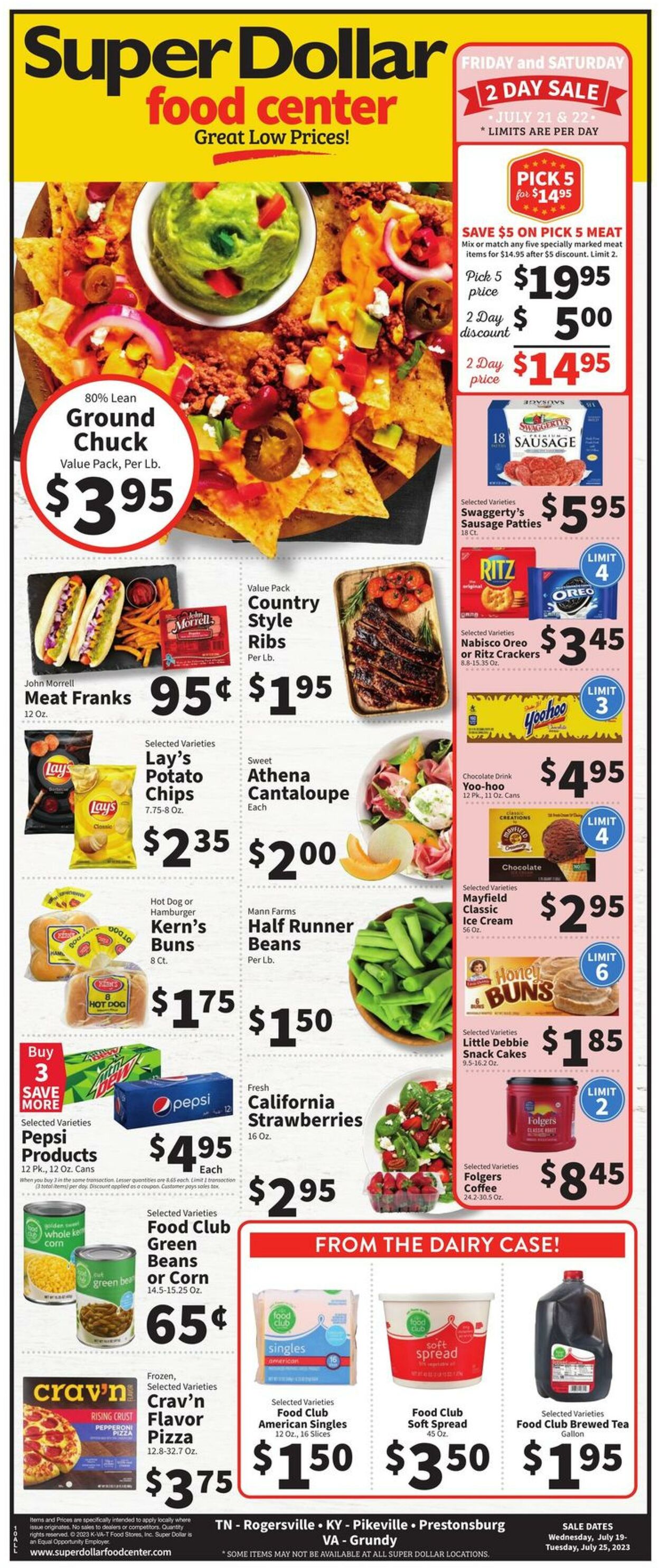 Catalogue Super Dollar Food Center from 07/19/2023