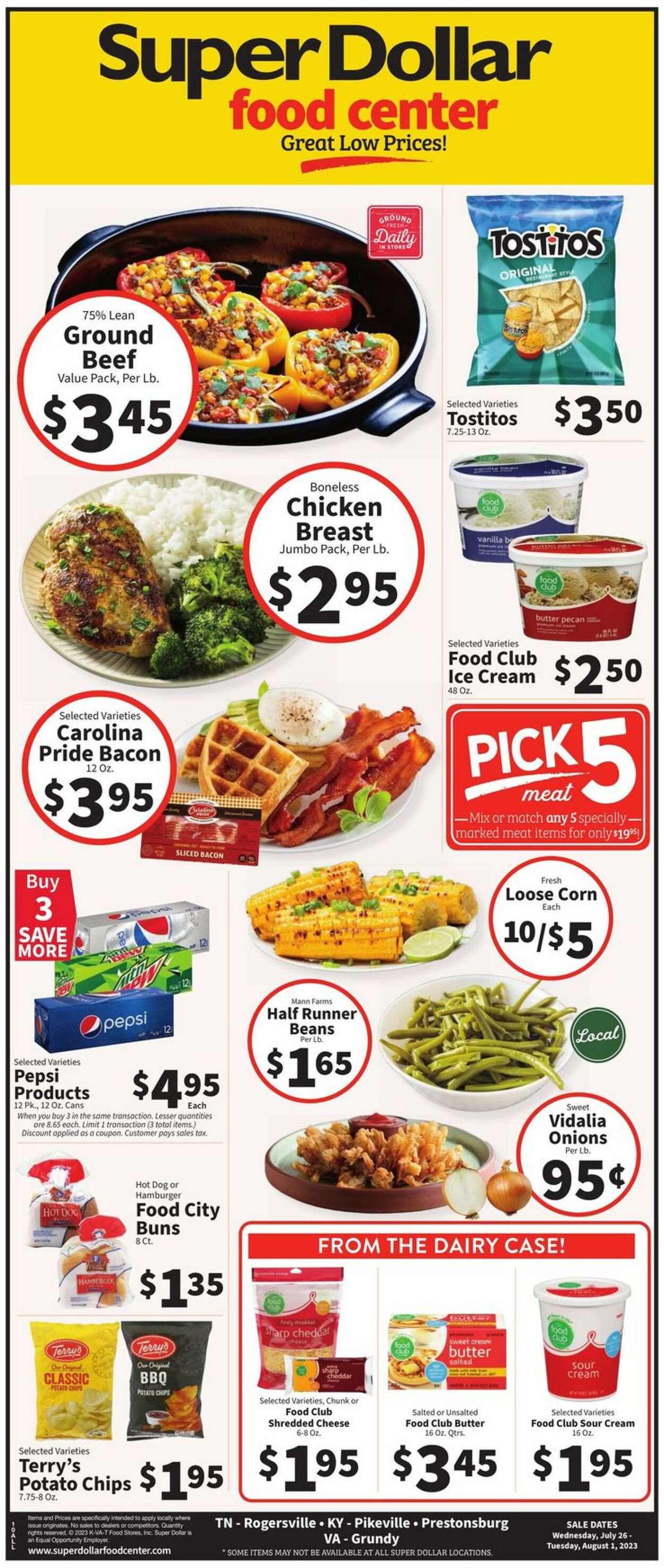 Catalogue Super Dollar Food Center from 07/26/2023