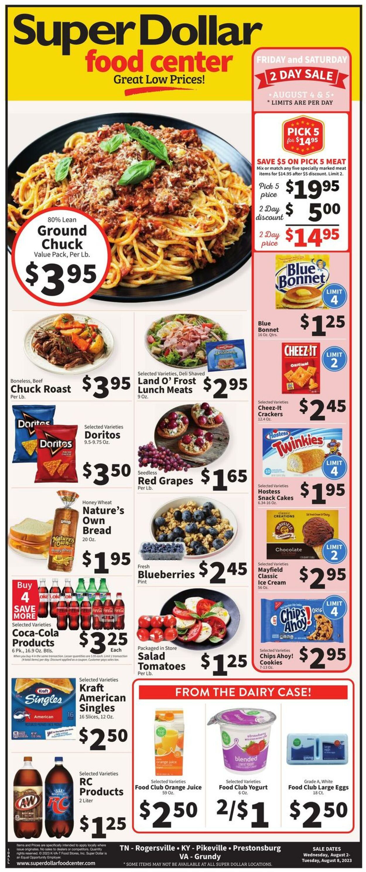 Catalogue Super Dollar Food Center from 08/02/2023