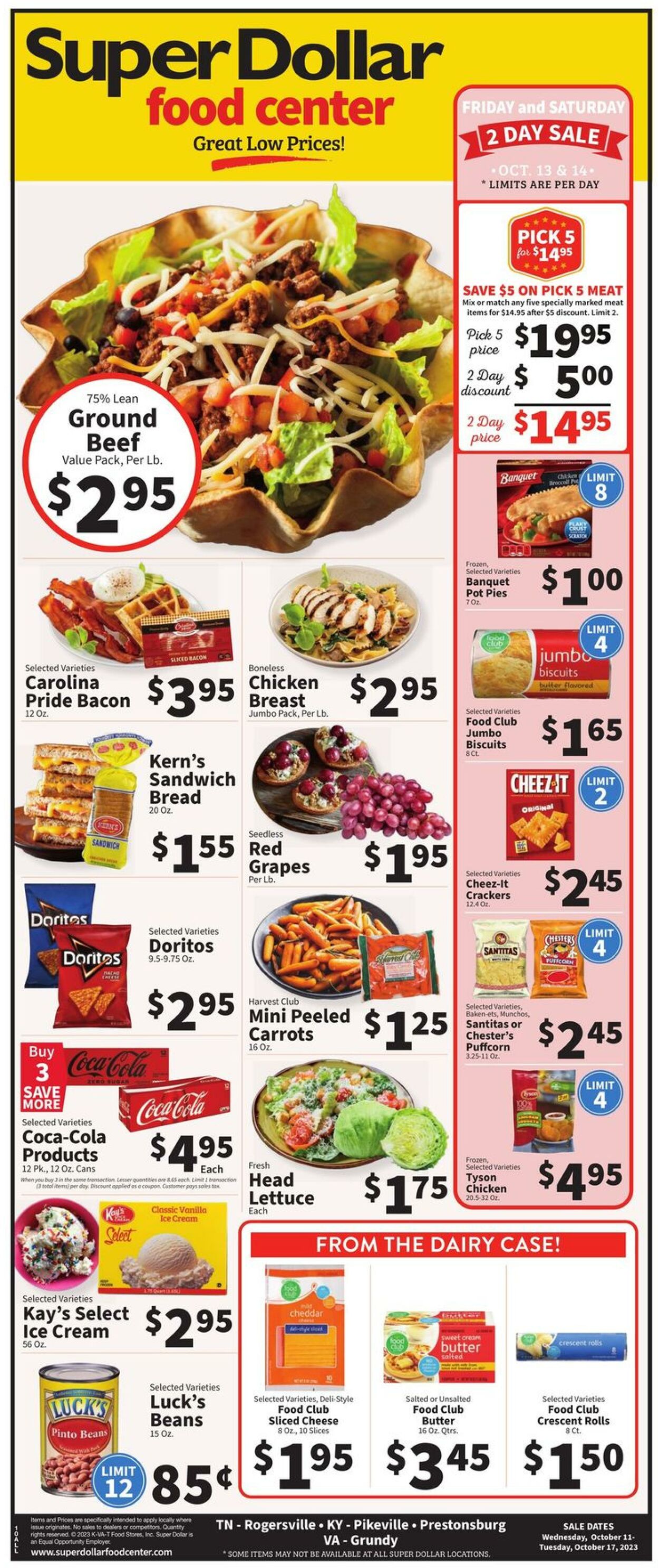 Catalogue Super Dollar Food Center from 10/11/2023