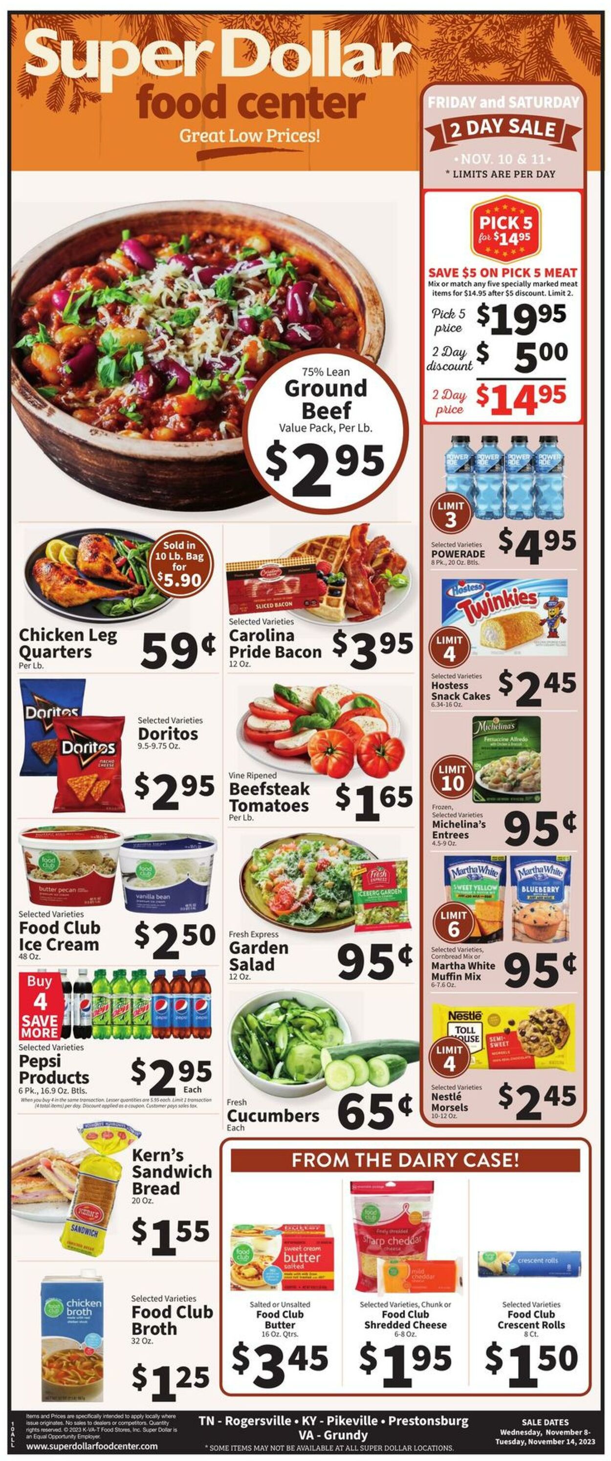Catalogue Super Dollar Food Center from 11/08/2023