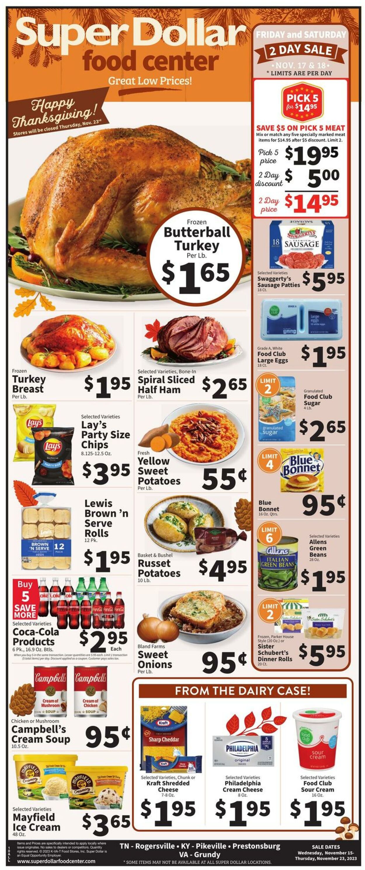 Catalogue Super Dollar Food Center from 11/15/2023