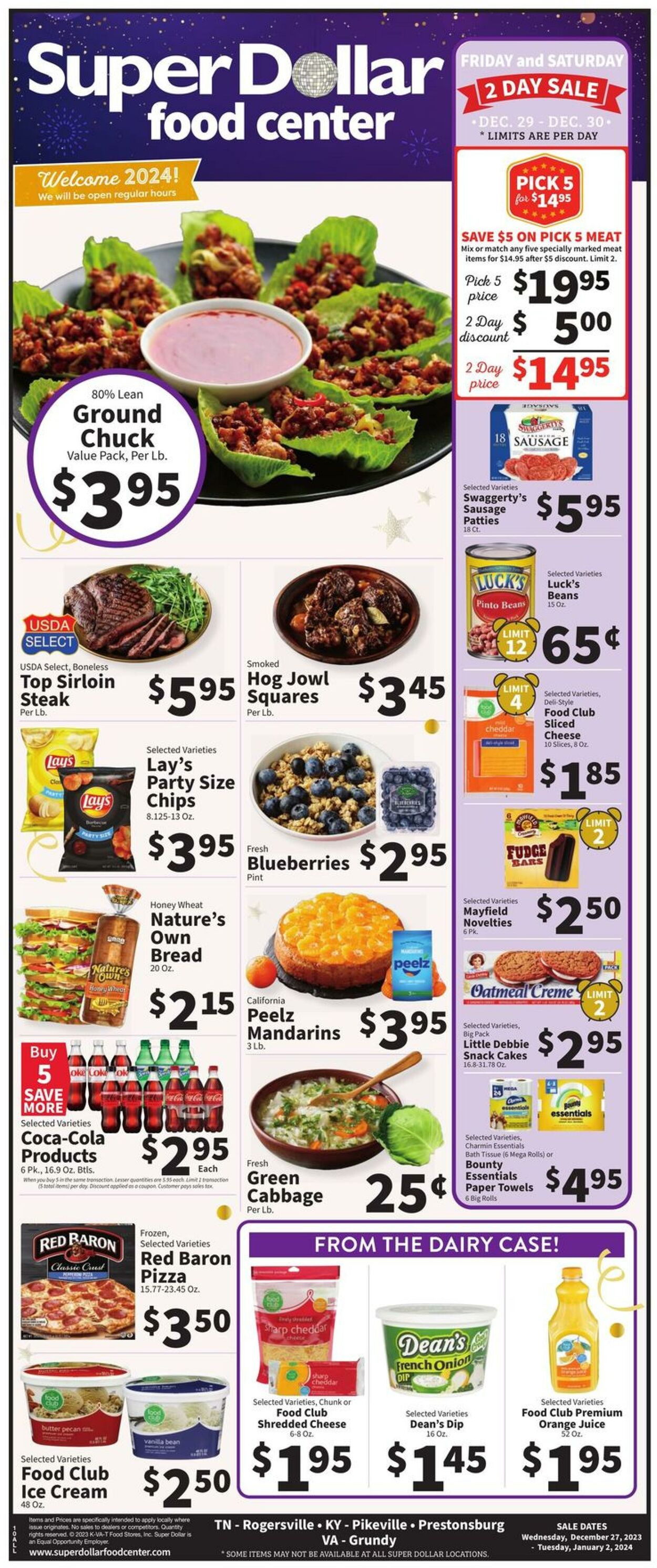 Catalogue Super Dollar Food Center from 12/27/2023
