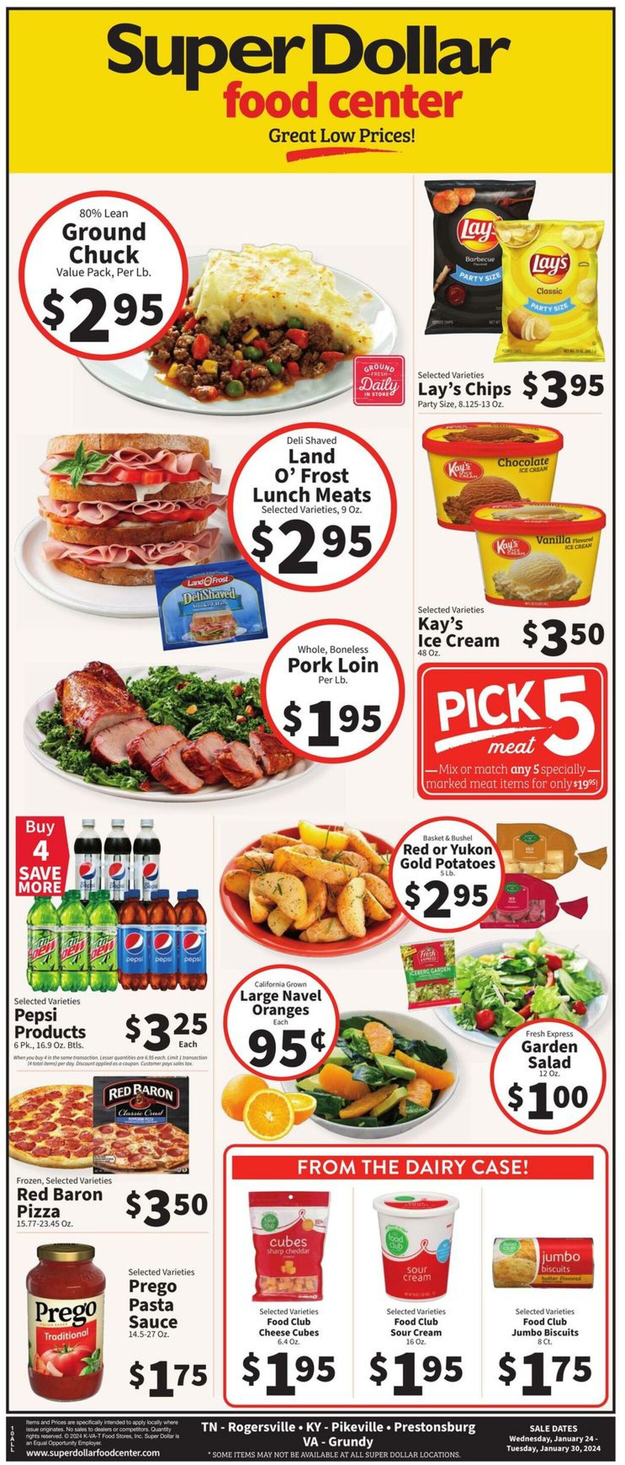 Catalogue Super Dollar Food Center from 01/24/2024