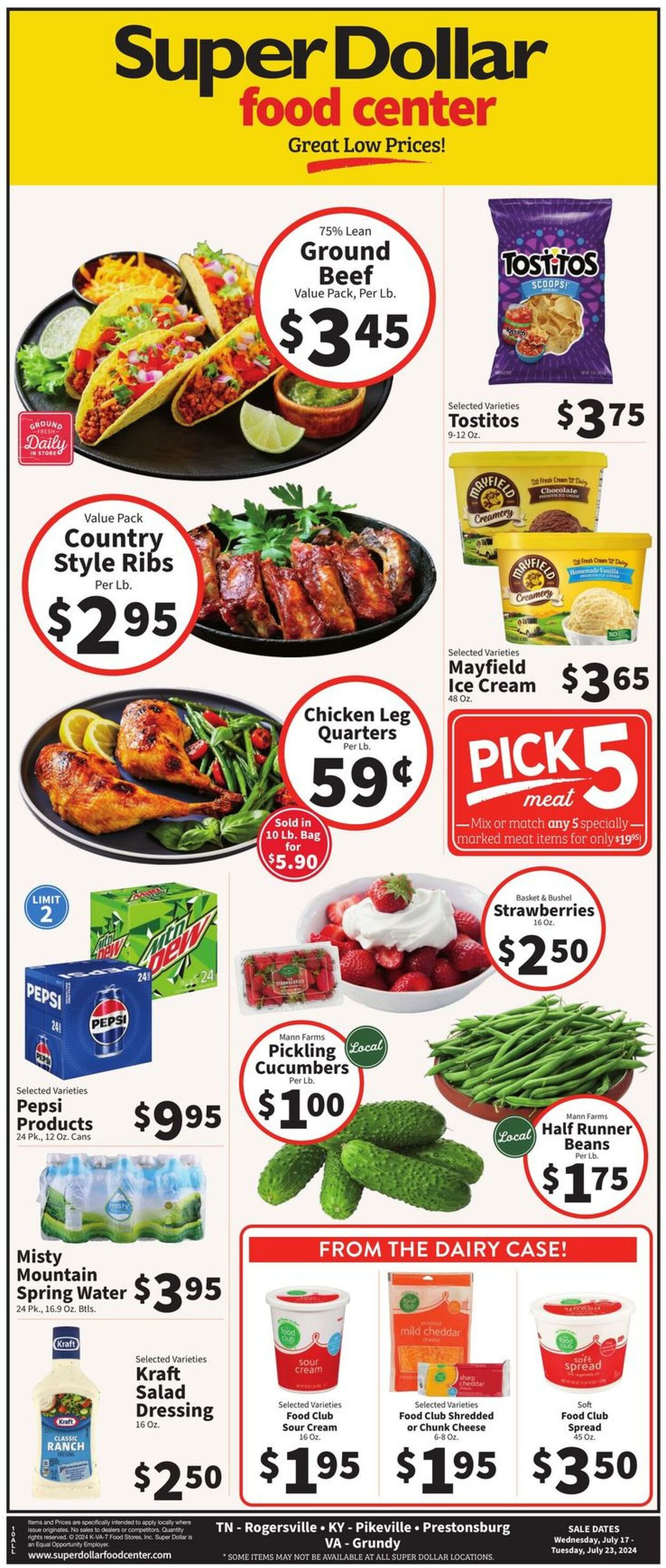 Catalogue Super Dollar Food Center from 07/17/2024