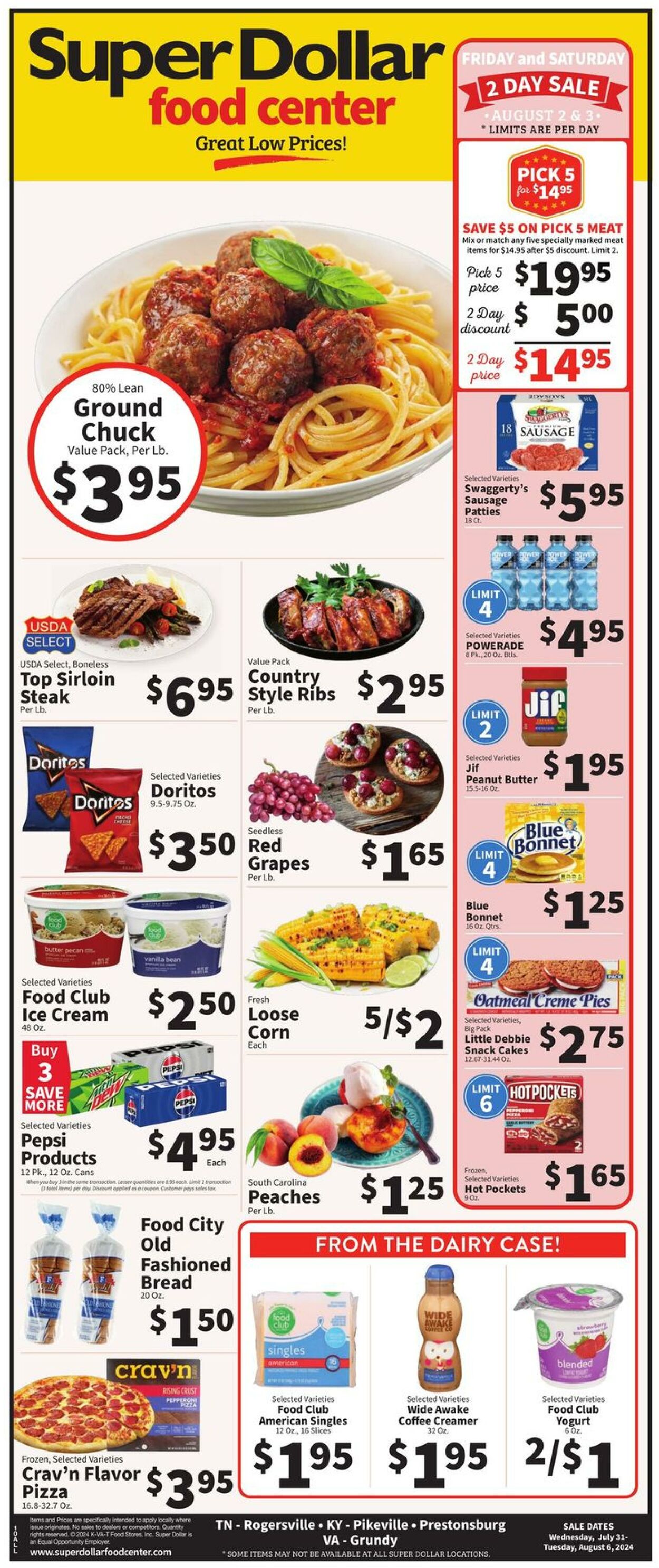 Catalogue Super Dollar Food Center from 07/31/2024