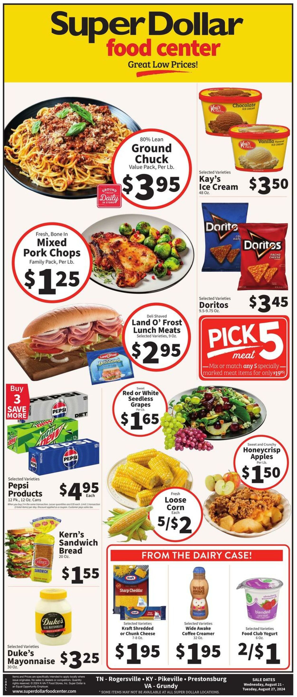 Catalogue Super Dollar Food Center from 08/21/2024