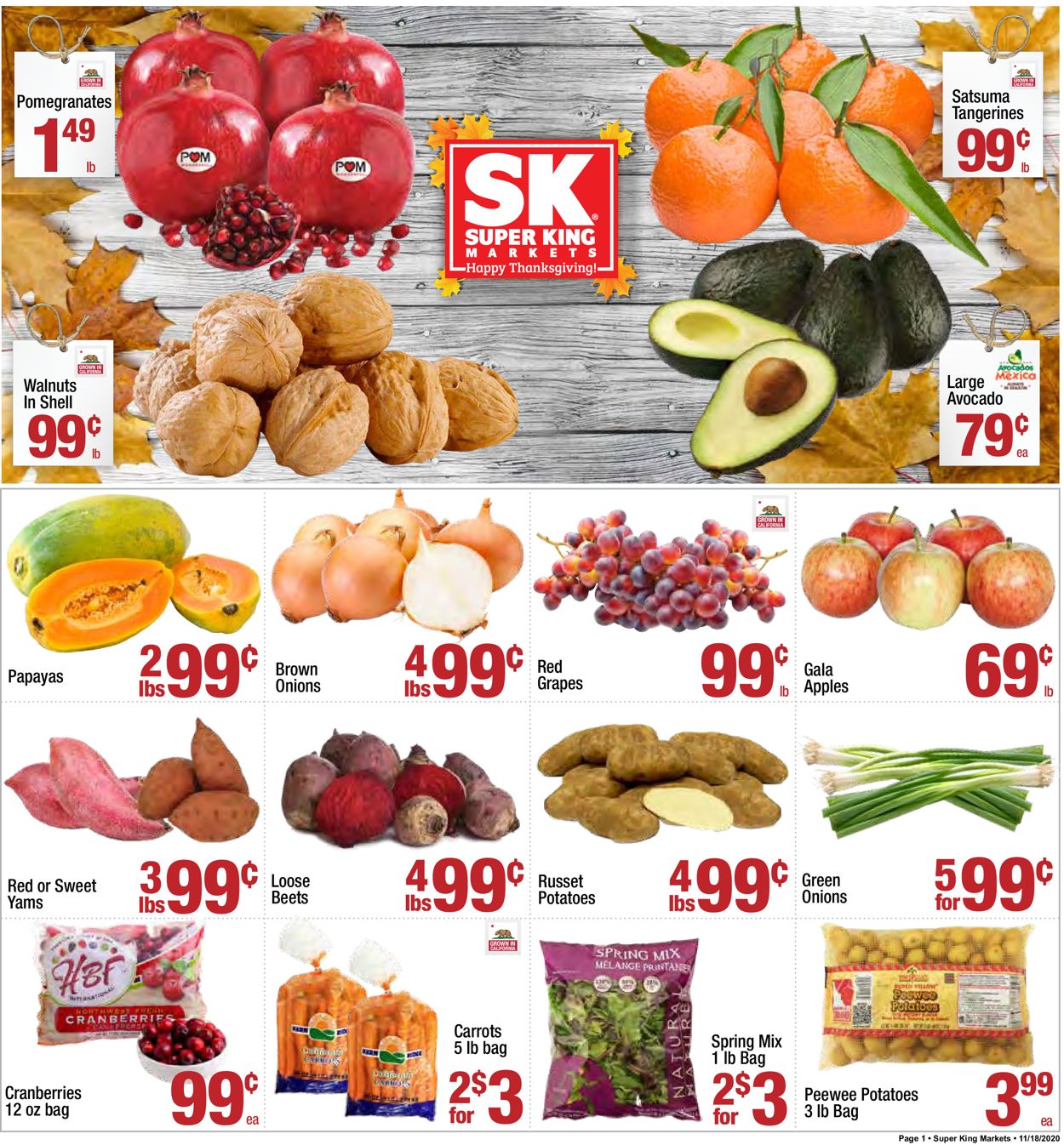 Catalogue Super King Market Thanksgiving 2020 from 11/18/2020