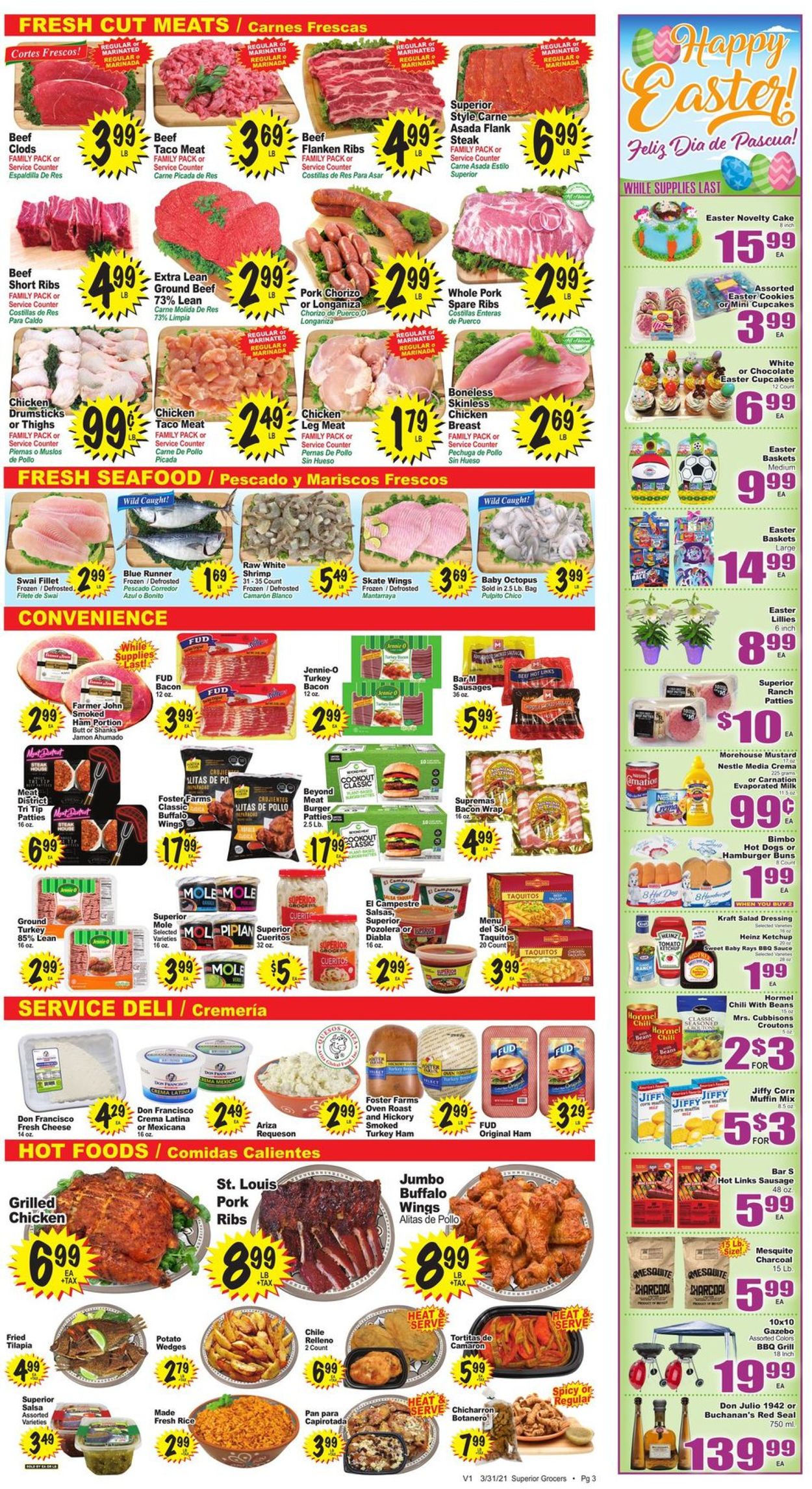 Catalogue Superior Grocers - Easter 2021 Ad from 03/31/2021