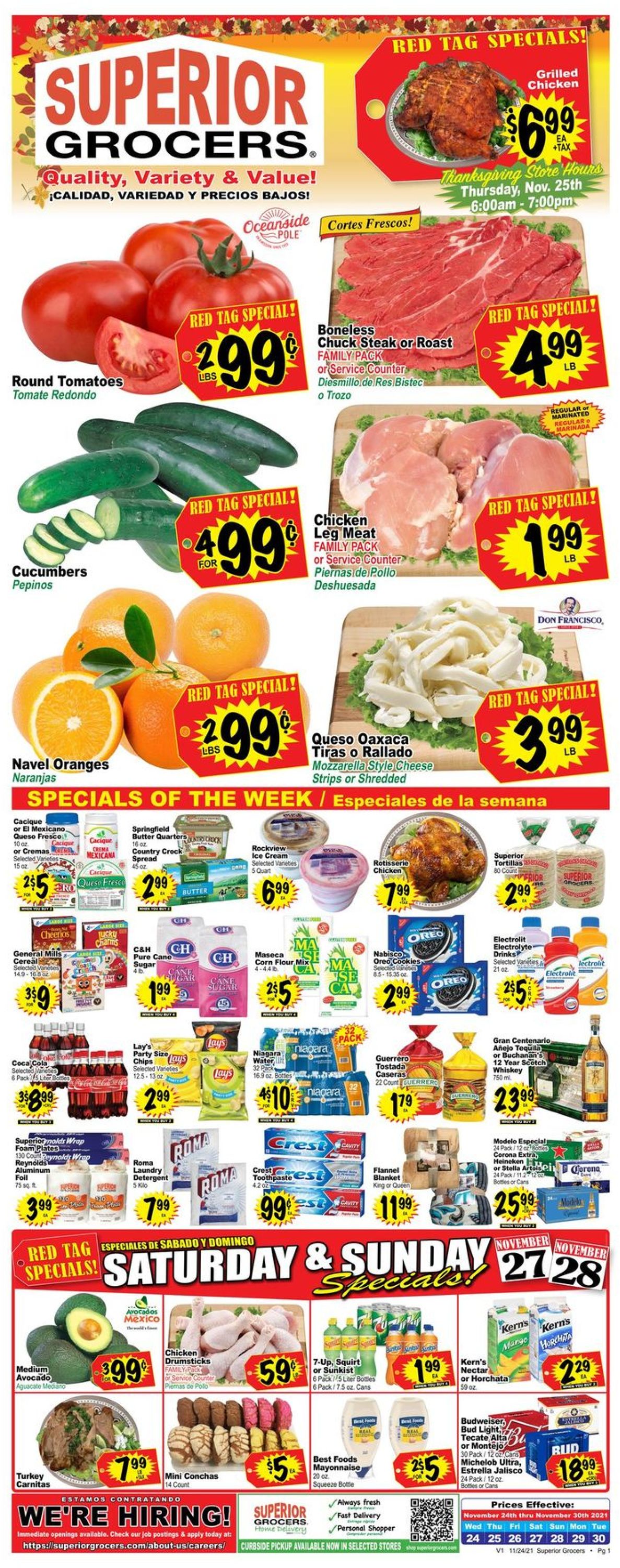 Catalogue Superior Grocers HOLIDAY 2021 from 11/24/2021