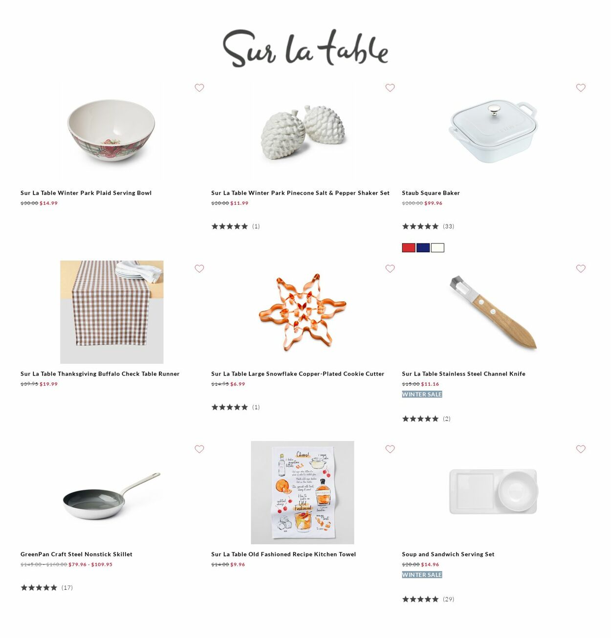 Catalogue Sur La Table from 01/12/2023