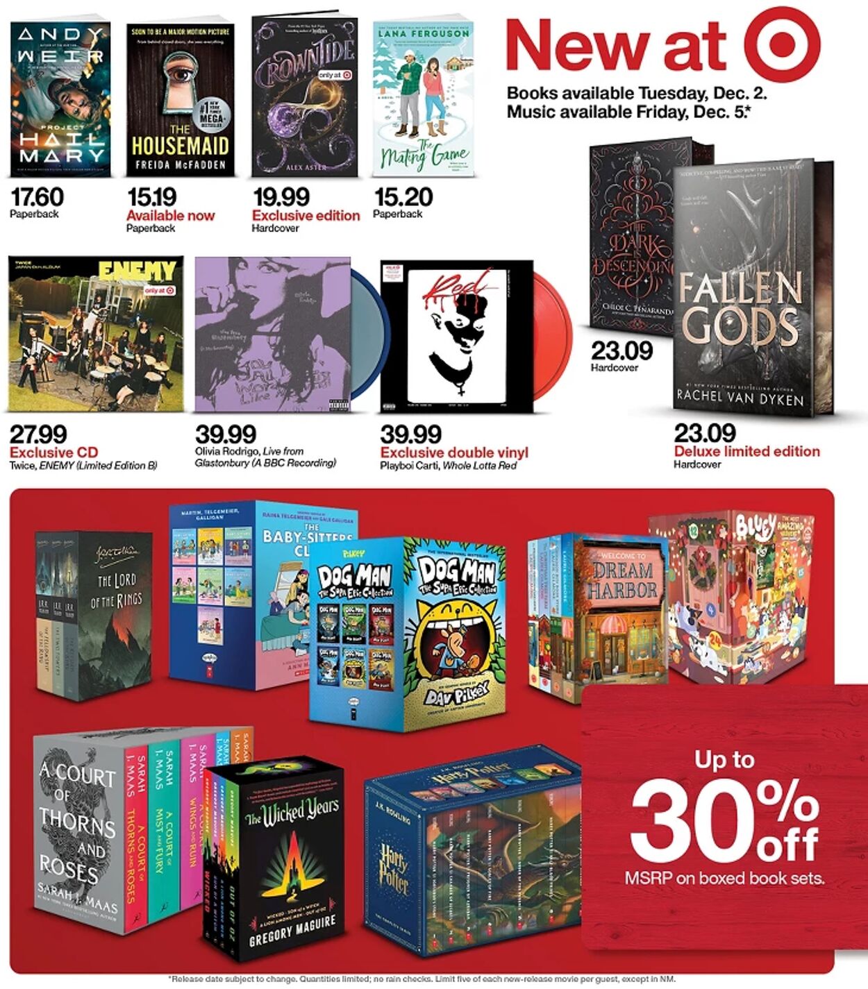 Catalogue Target from 11/30/2025