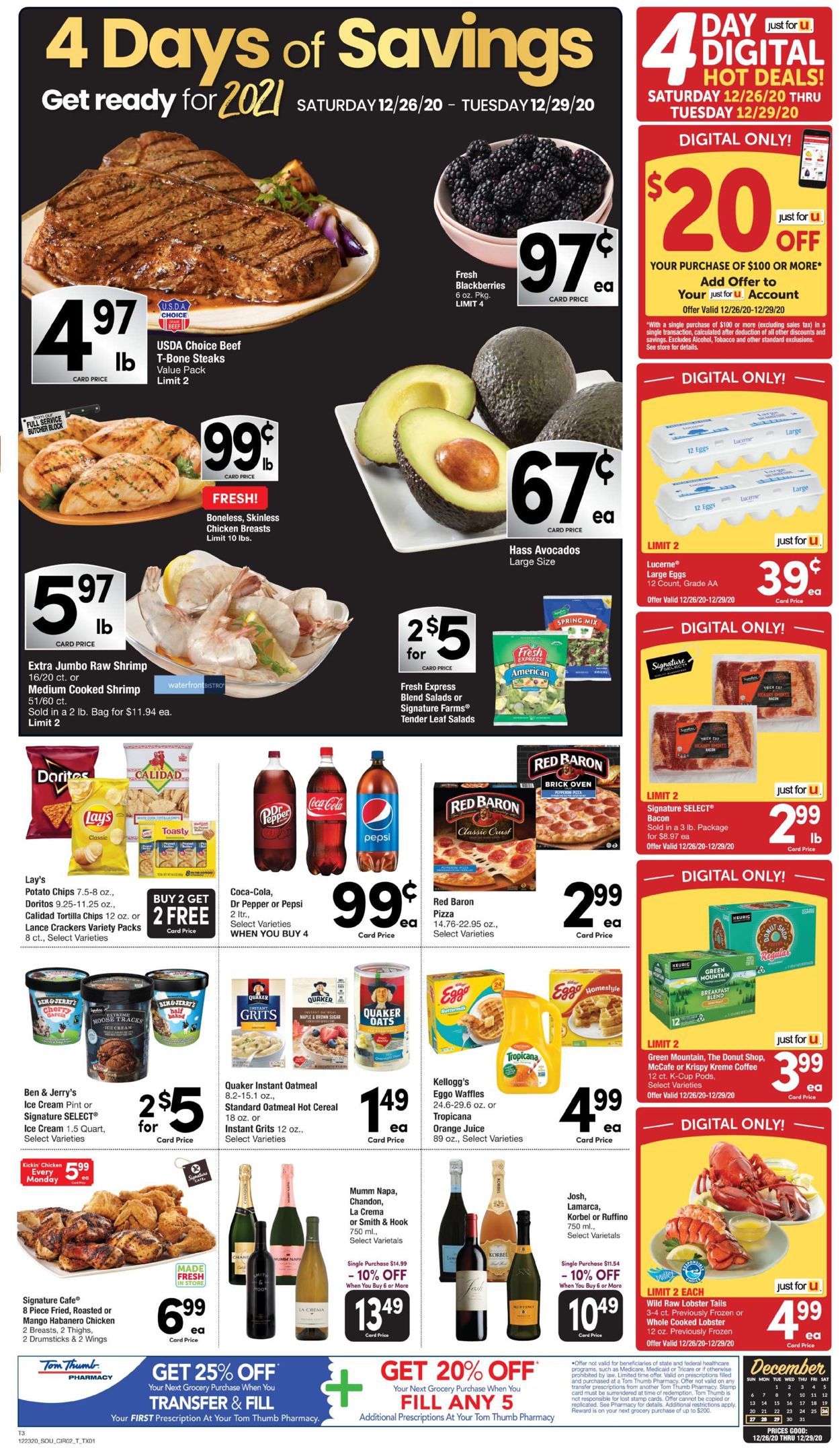 Catalogue Tom Thumb 4 Day Sale  from 12/26/2020