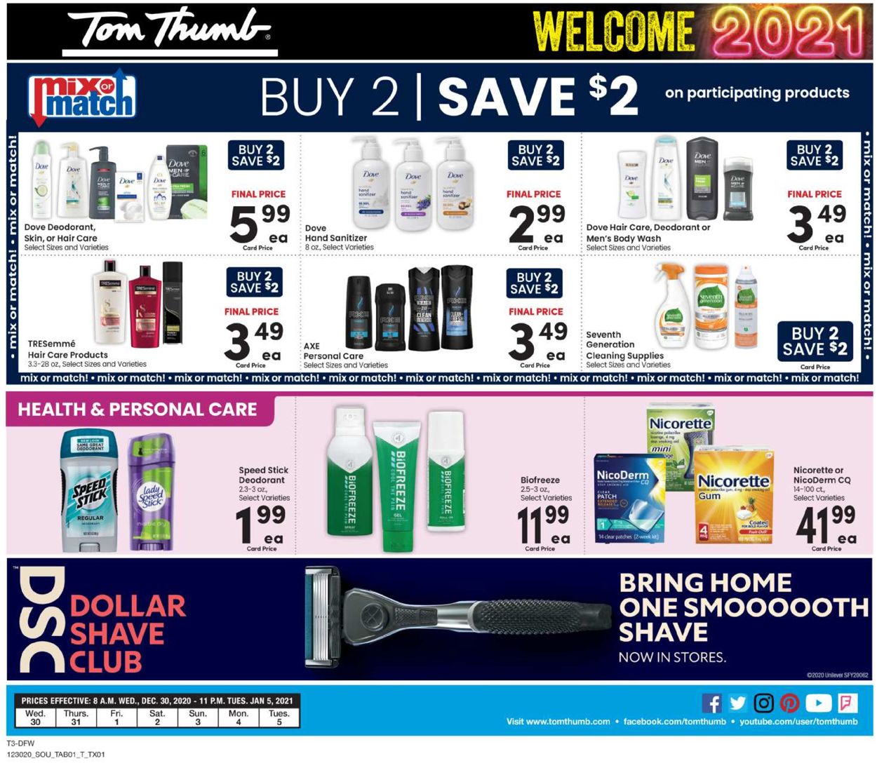 Catalogue Tom Thumb Happy New Year 2021 from 12/30/2020