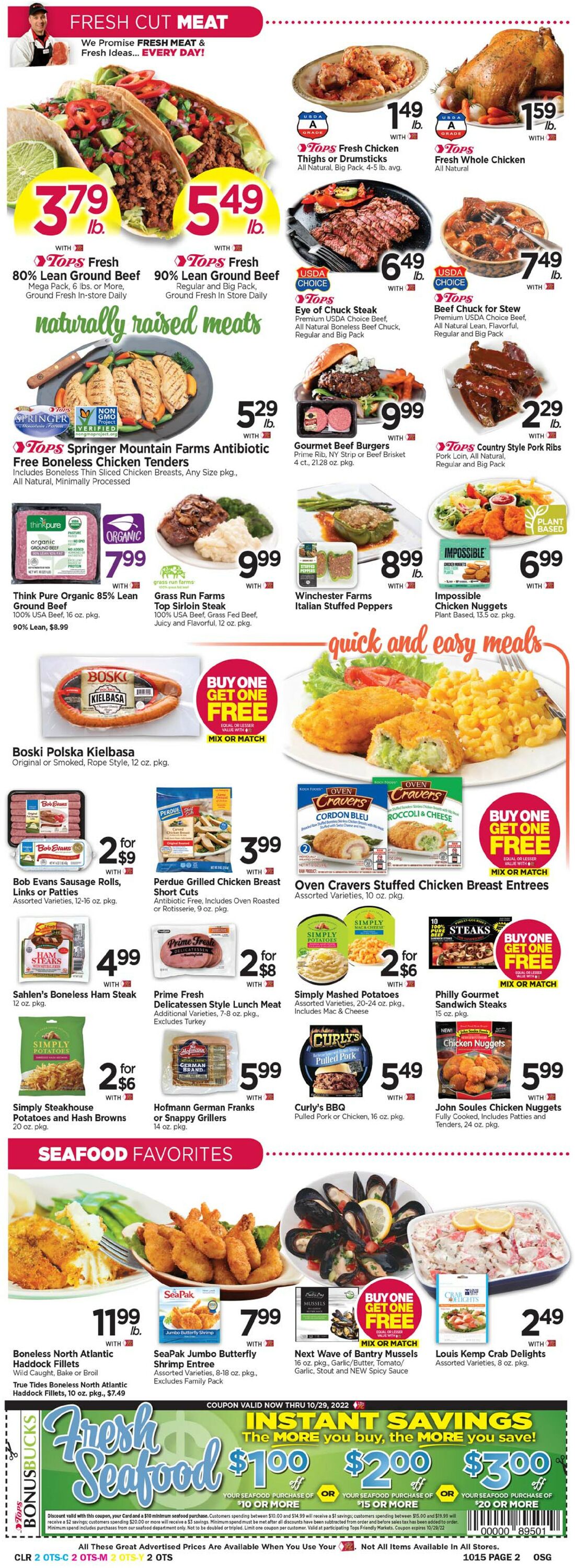 Tops Friendly Markets Current weekly ad 10/09 - 10/15/2022 [2 ...