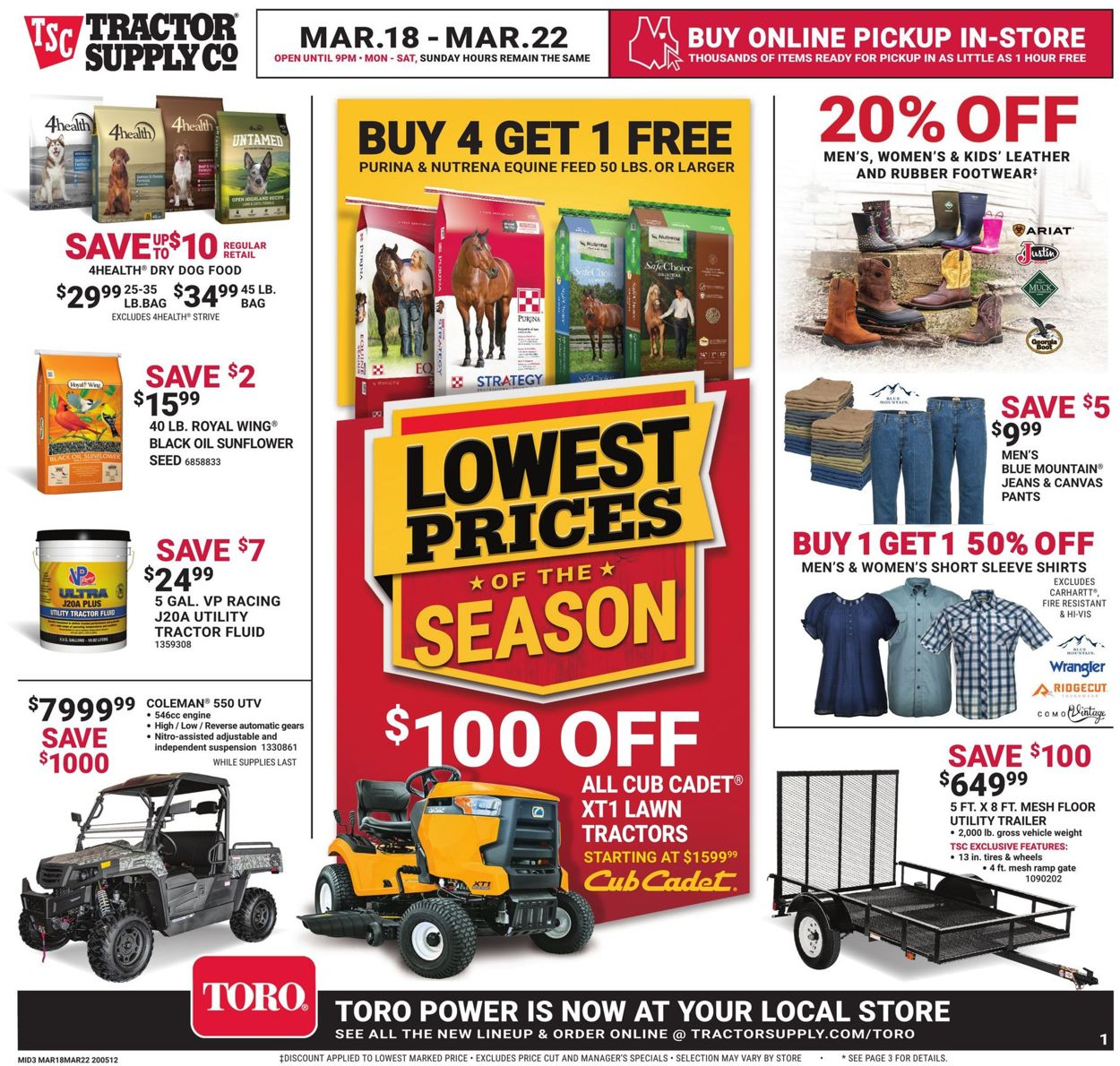 Catalogue Tractor Supply from 03/18/2020