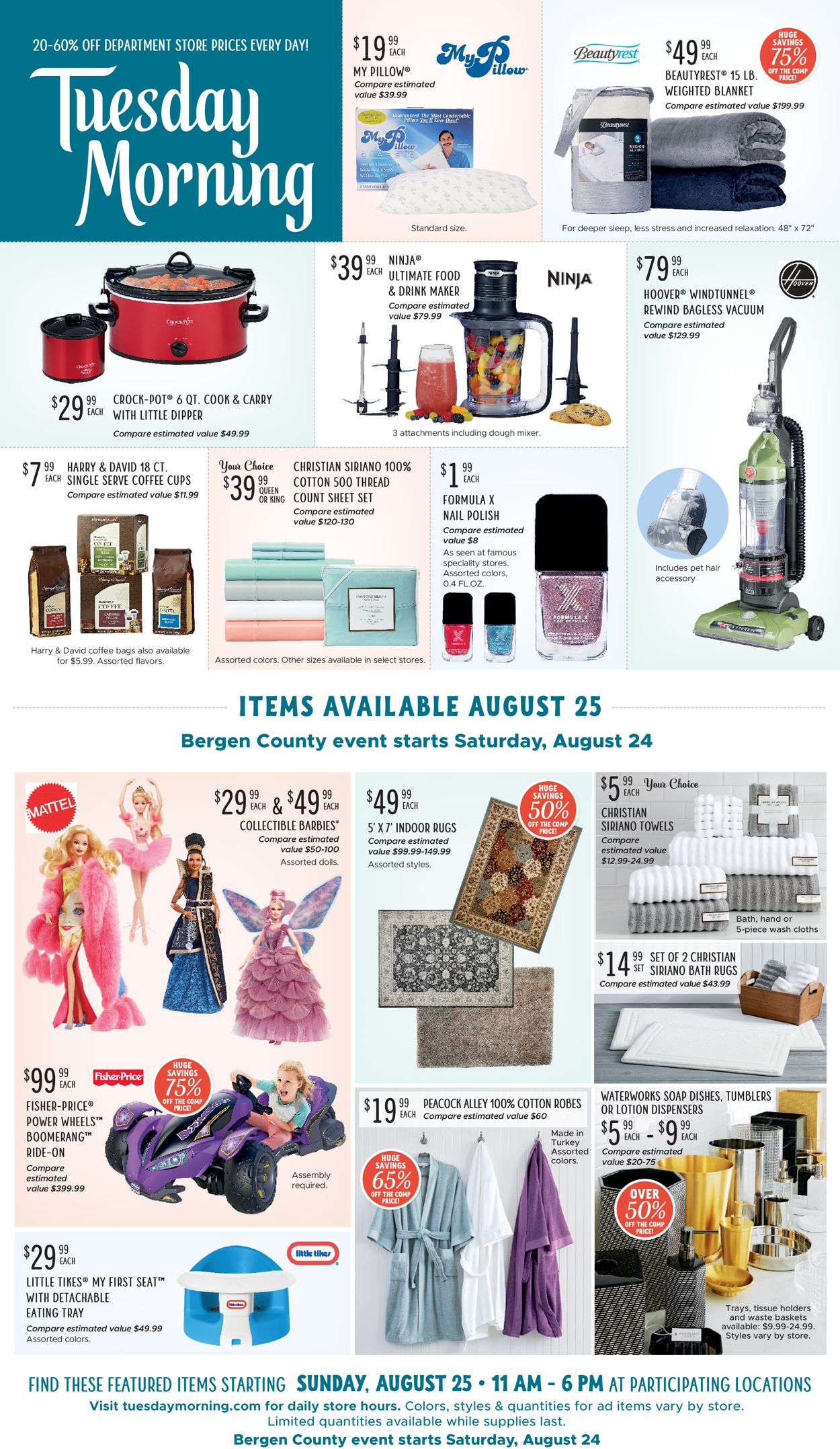 Catalogue Tuesday Morning from 08/25/2019