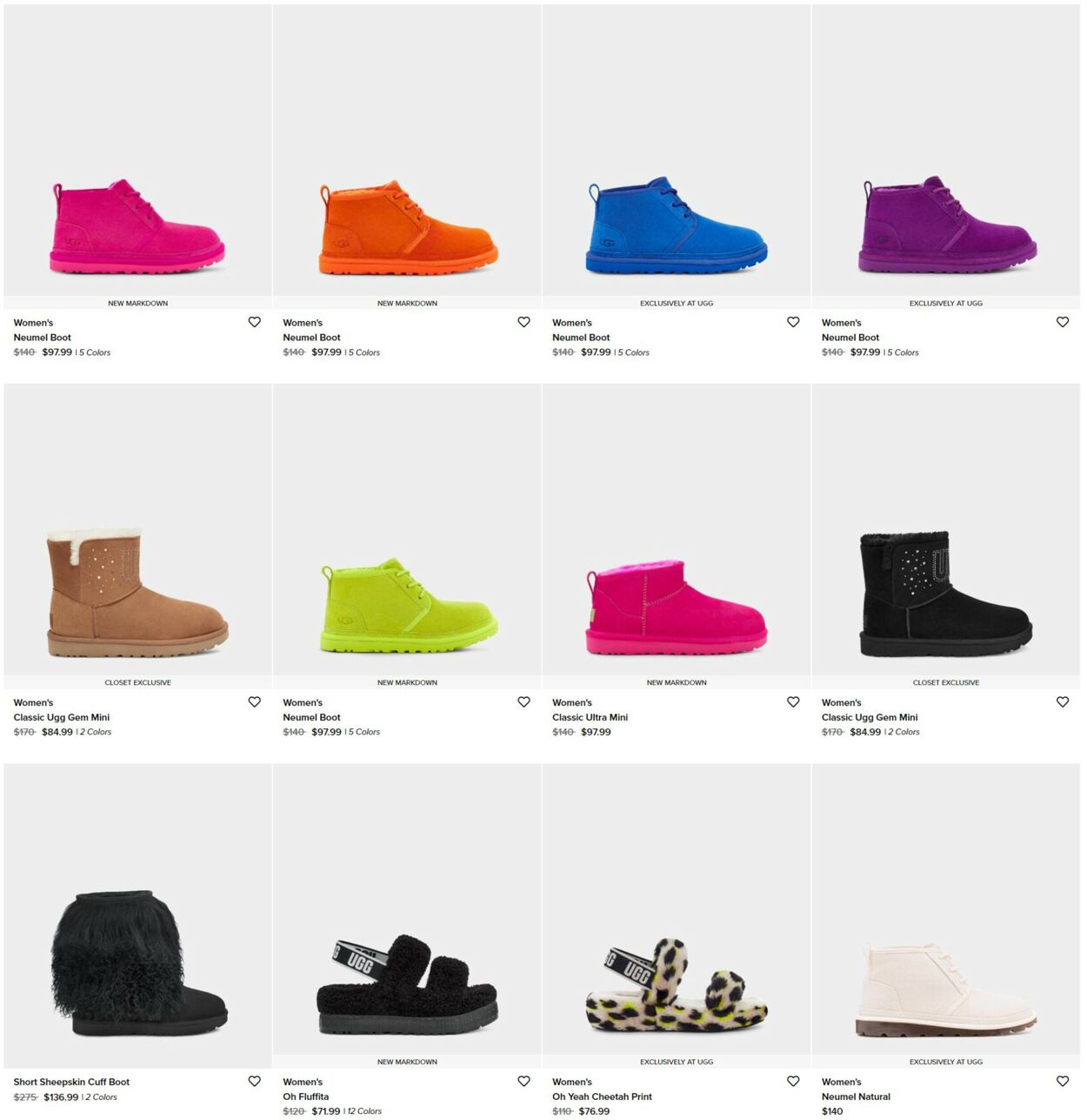 Catalogue UGG from 09/09/2022