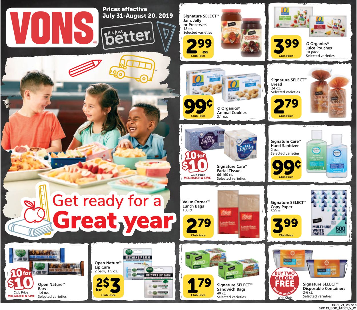 Catalogue Vons from 07/31/2019