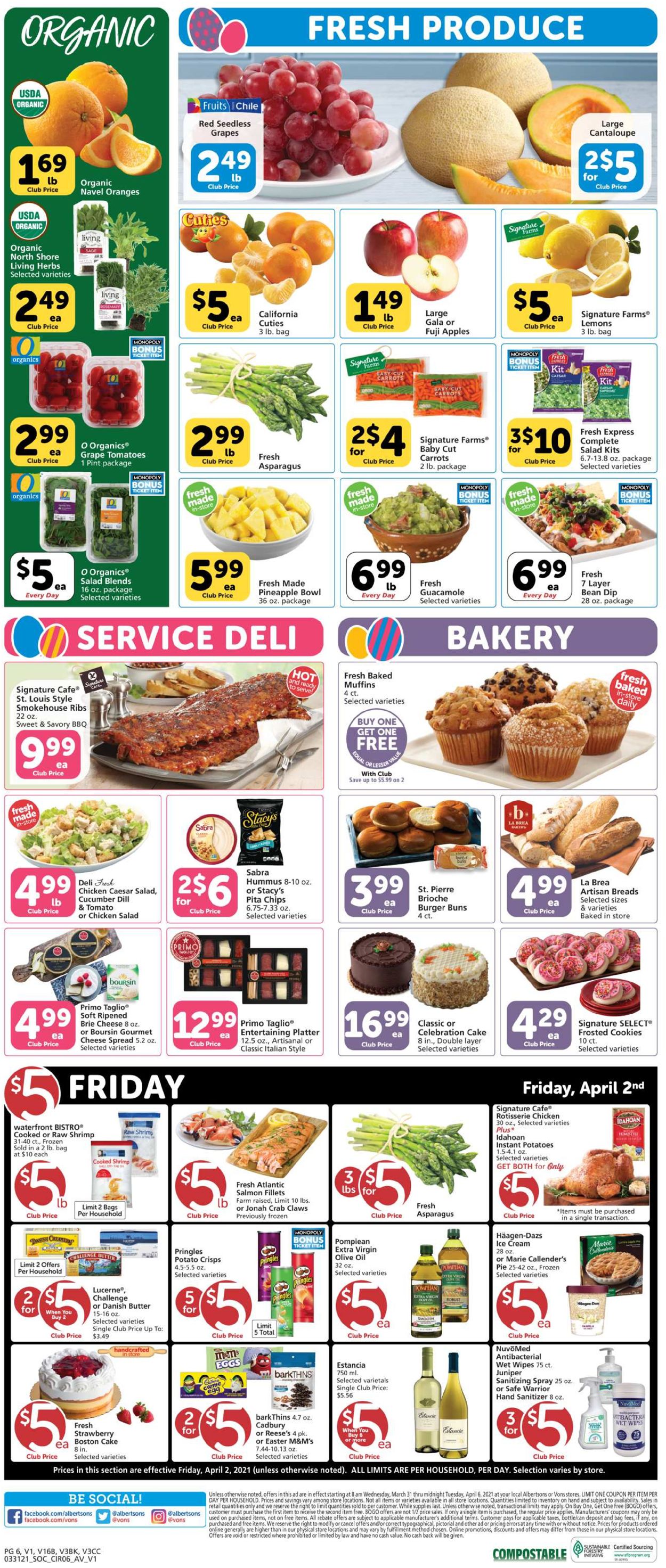 Vons Easter 2021 Current weekly ad 03/31 04/06/2021 [6] frequent