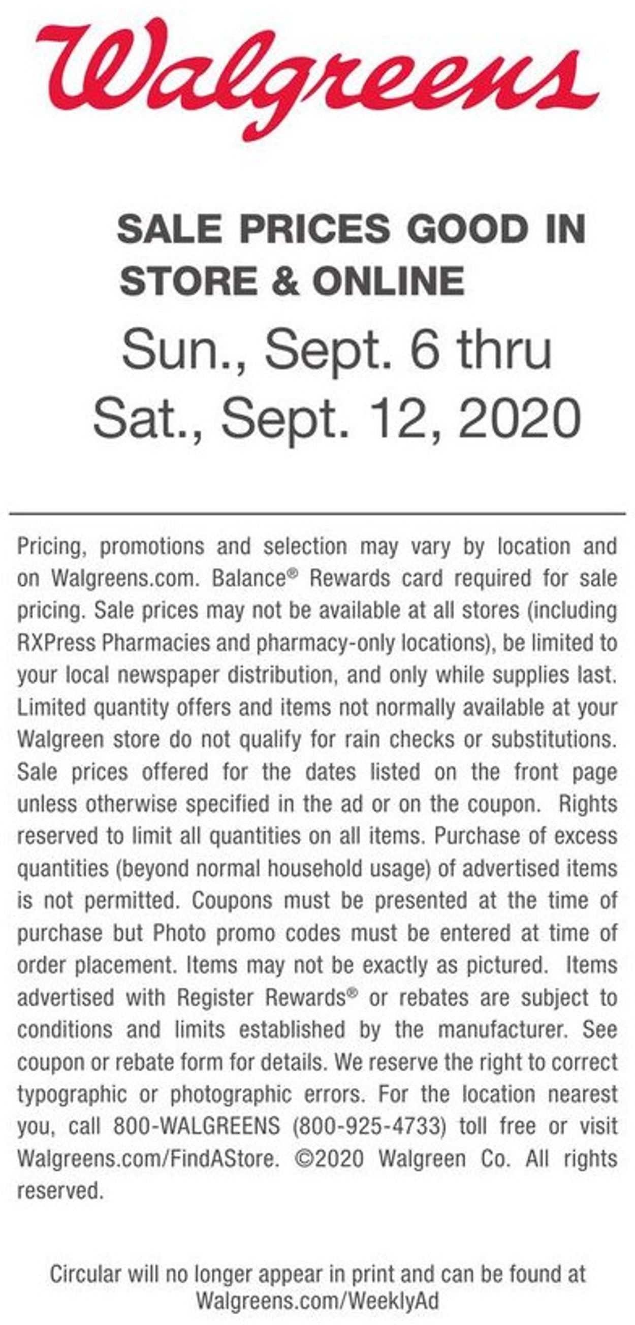 Catalogue Walgreens from 09/06/2020
