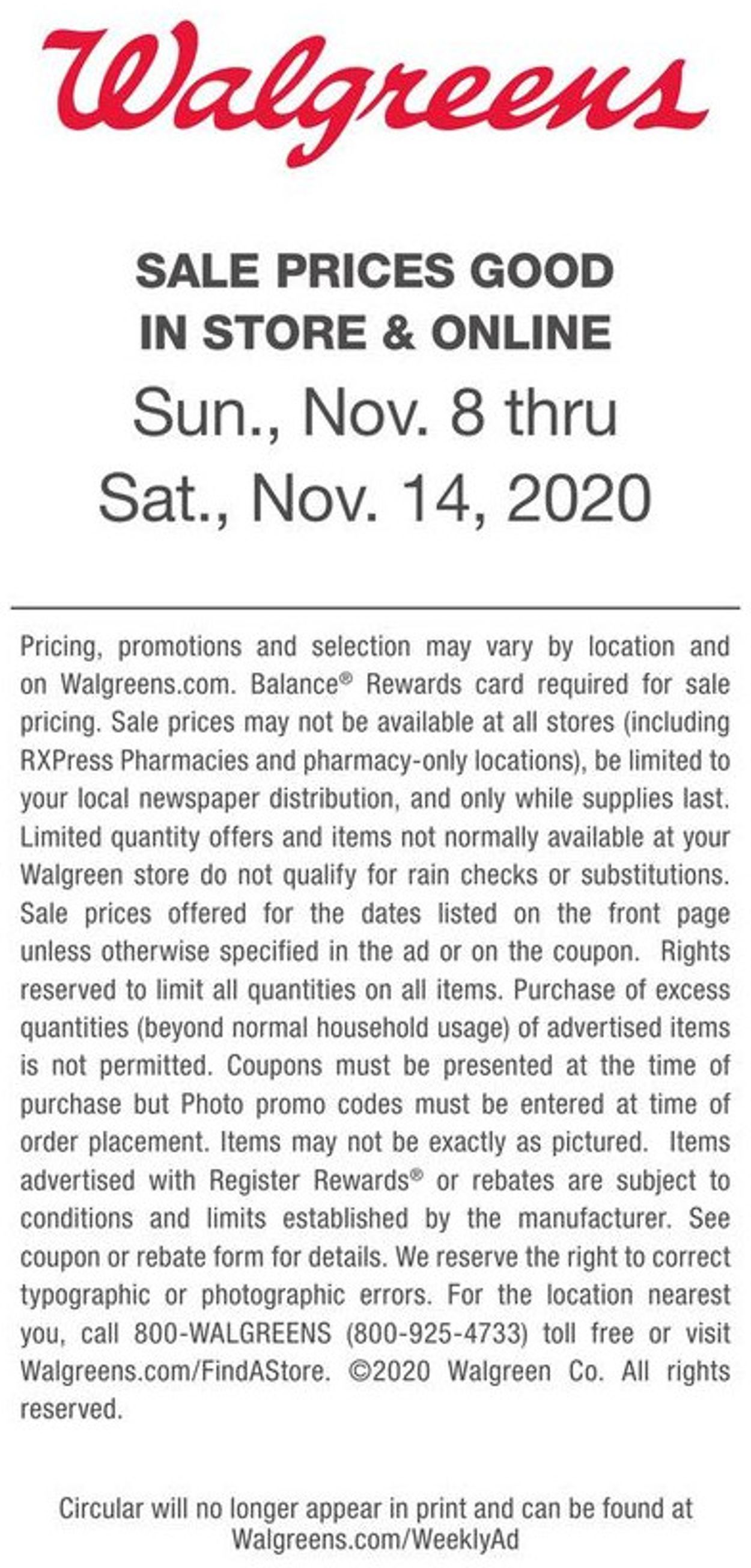 Catalogue Walgreens from 11/08/2020