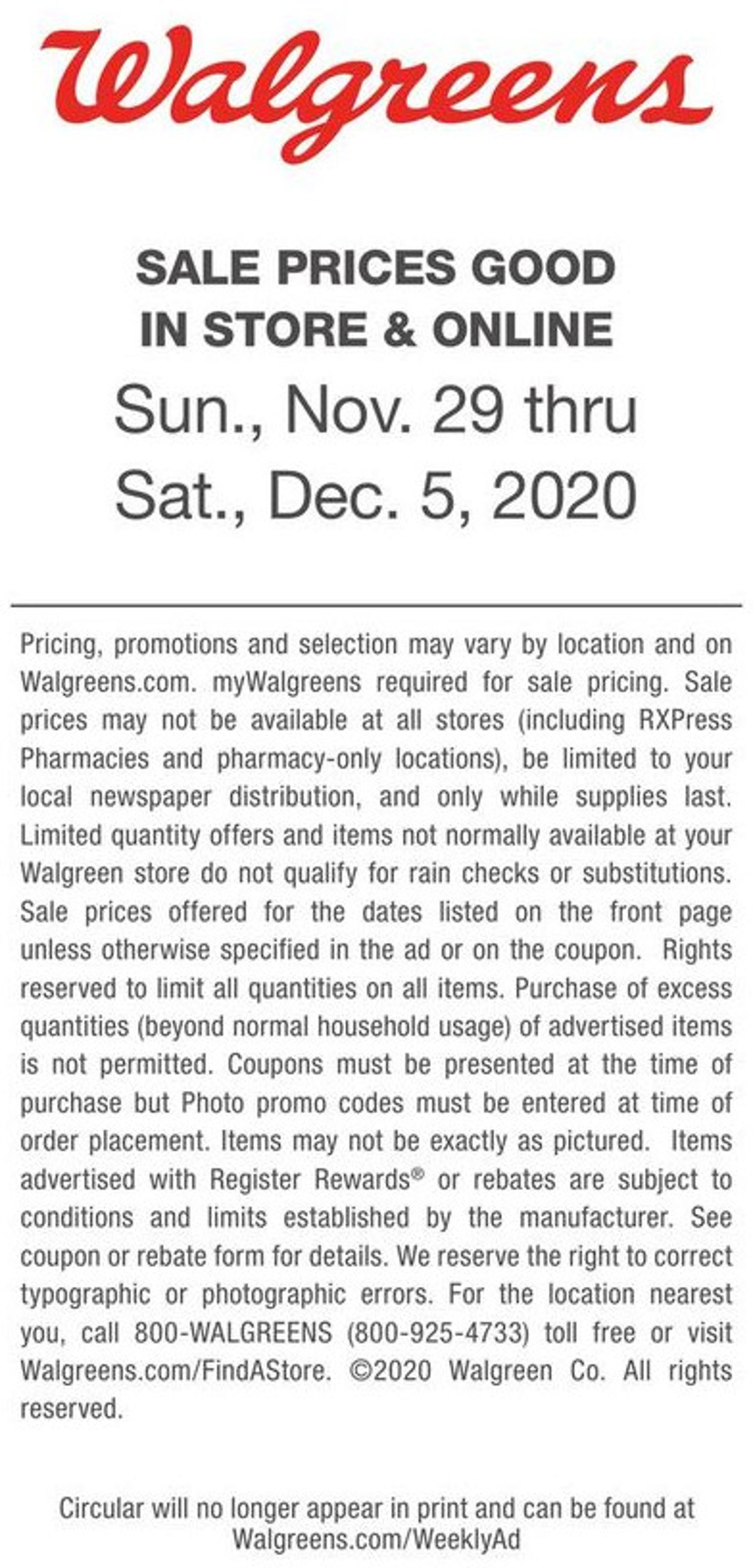 Catalogue Walgreens Black Friday 2020 from 11/29/2020