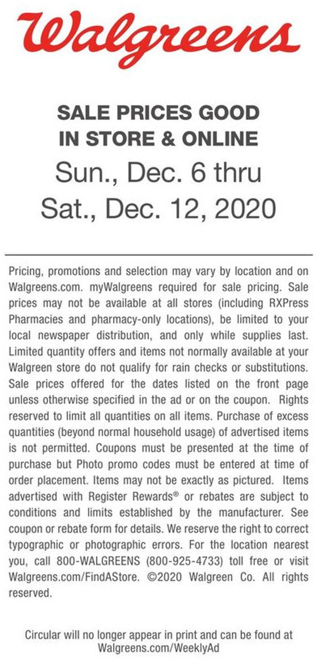 Catalogue Walgreens from 12/06/2020