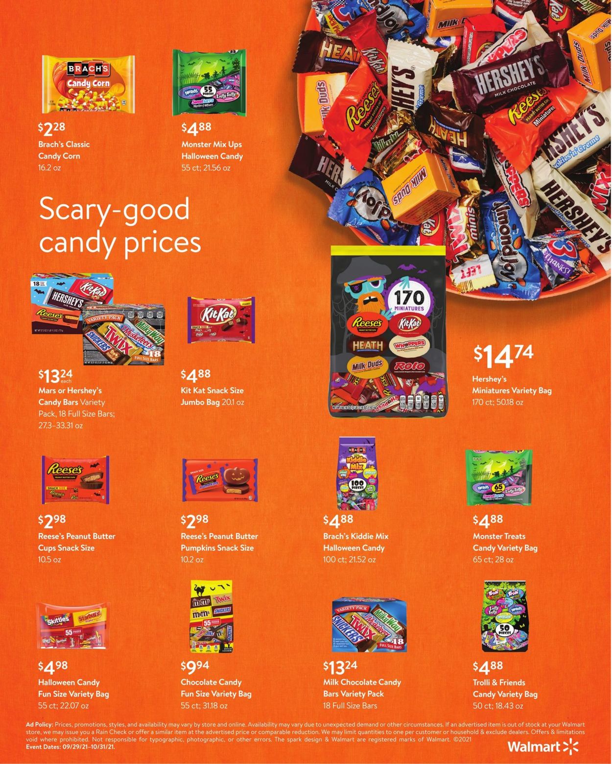 Catalogue Walmart Halloween 2021 from 09/29/2021