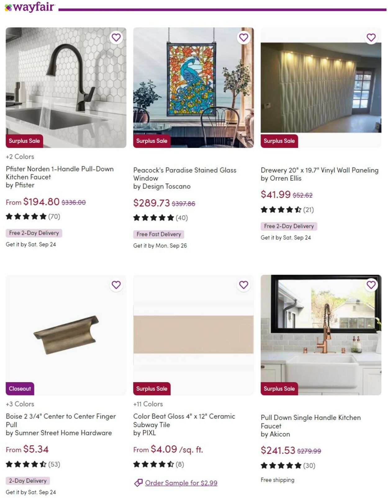 Catalogue Wayfair from 09/24/2022