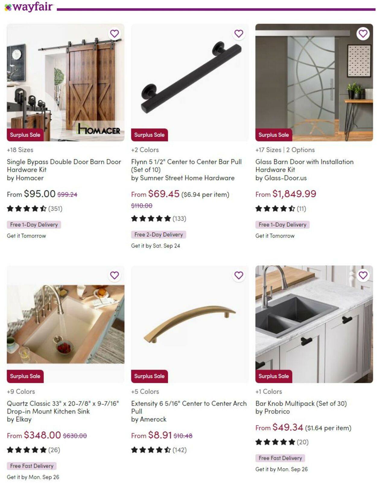 Catalogue Wayfair from 09/24/2022