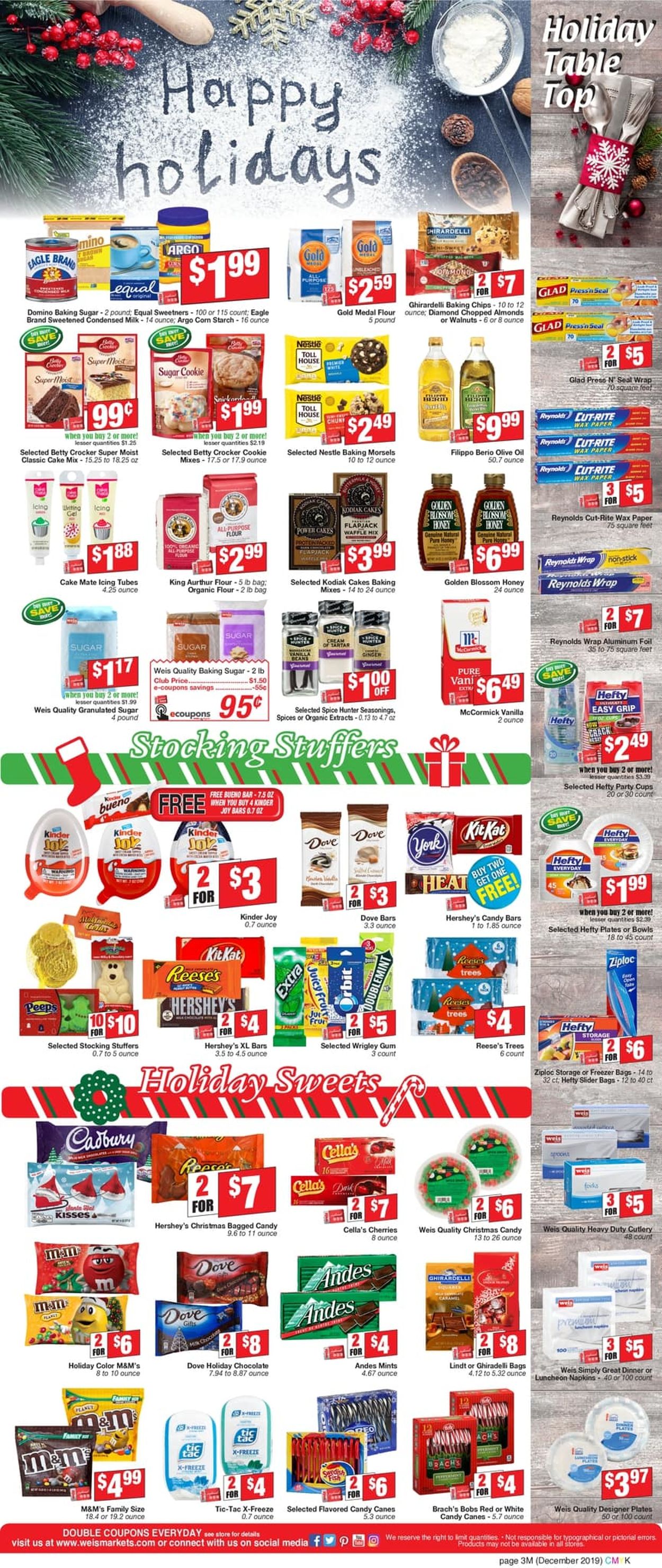 Catalogue Weis - Holidays Ad 2019 from 12/05/2019